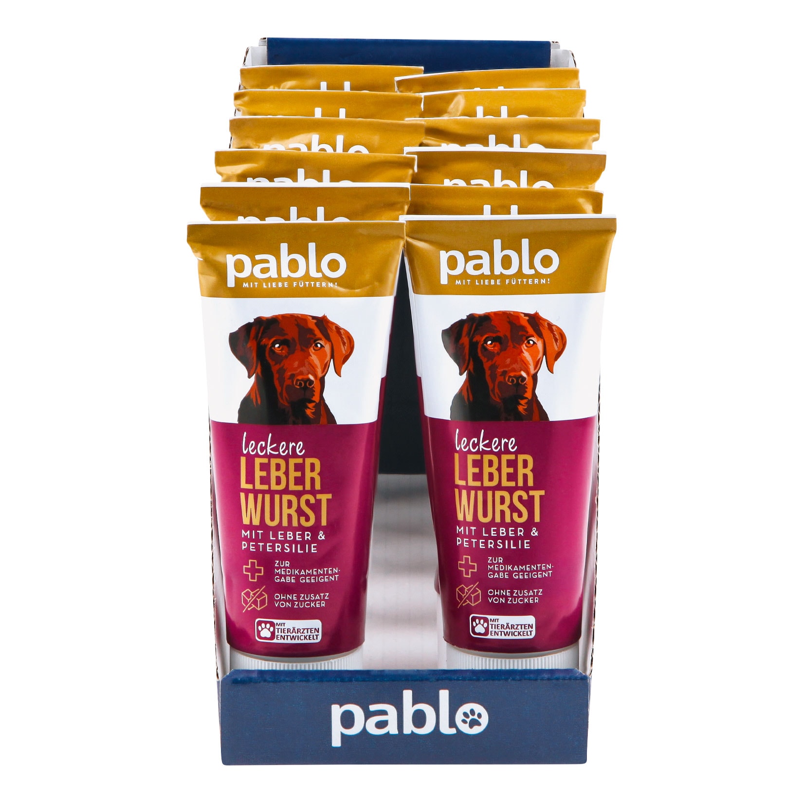 Pablo Leberwurst f&uuml;r Hunde 75 g, 12er Pack - Bild 1
