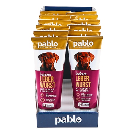 Pablo Leberwurst für Hunde 75 g, 12er Pack - Bild 1