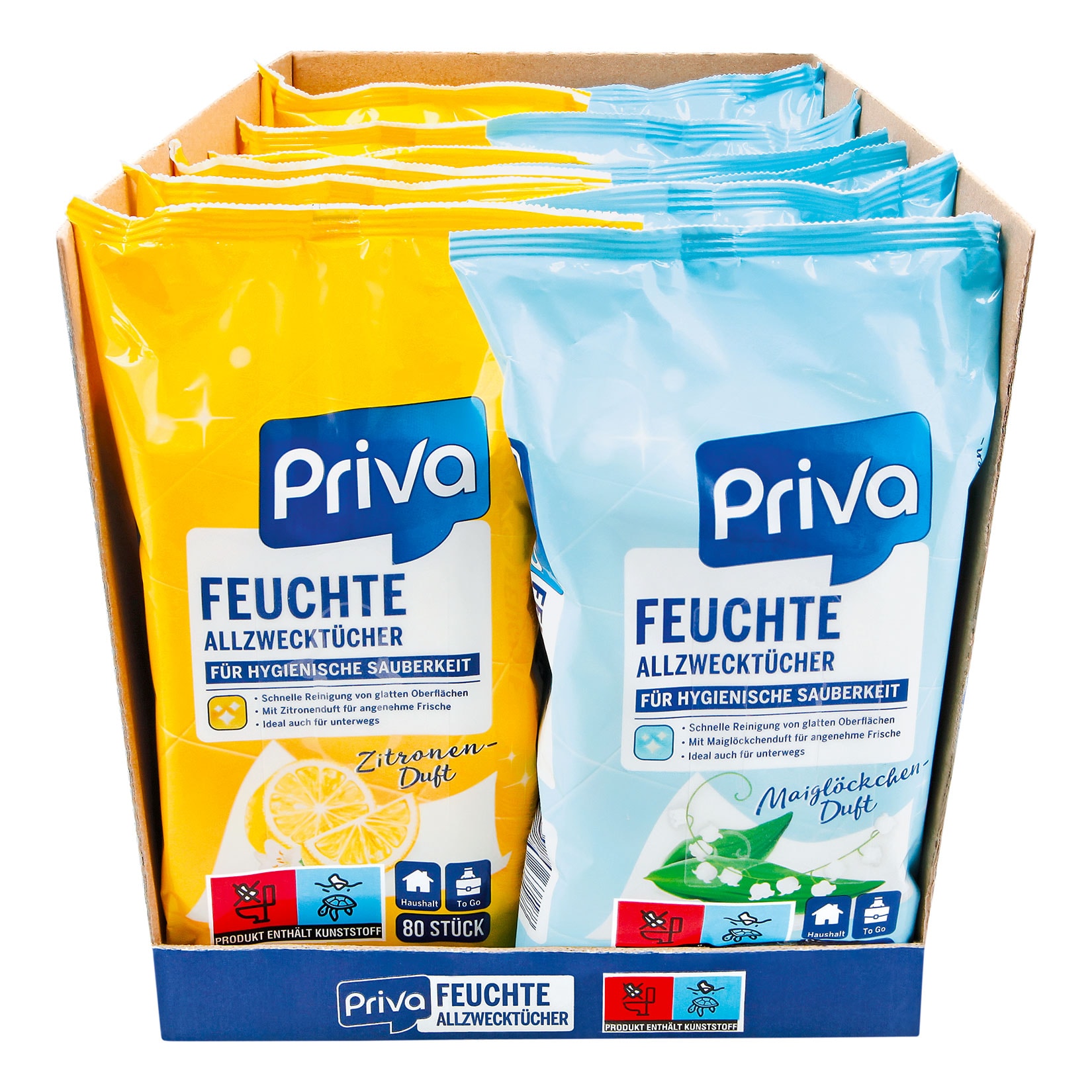 Priva Allzweckt&uuml;cher 80 St&uuml;ck, verschiedene Sorten, 12er Pack - Bild 1