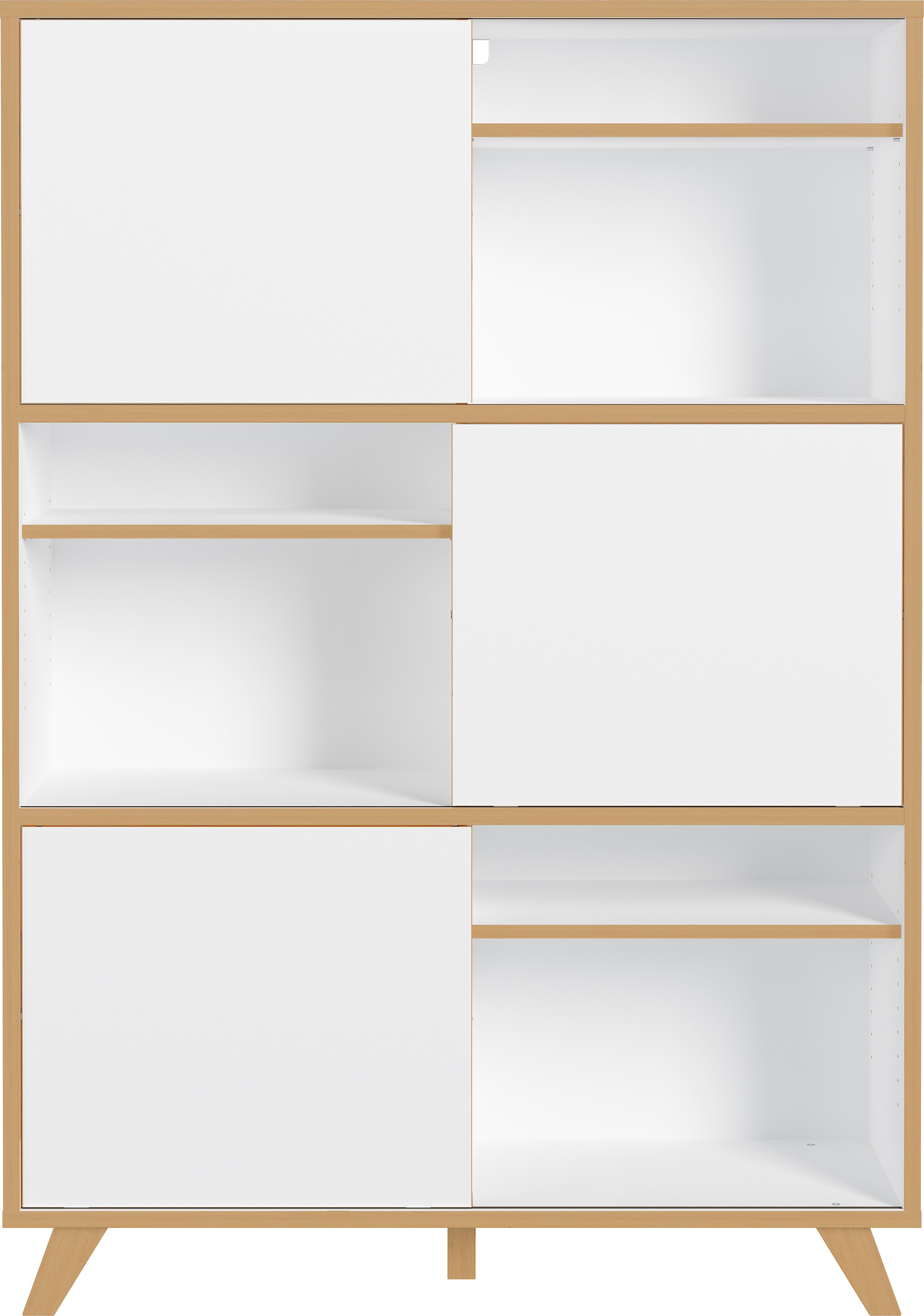 Germania Schiebet&uuml;rregal mit sechs F&auml;chern und drei Schiebet&uuml;ren GW-Helsinki 4172 - Bild 1