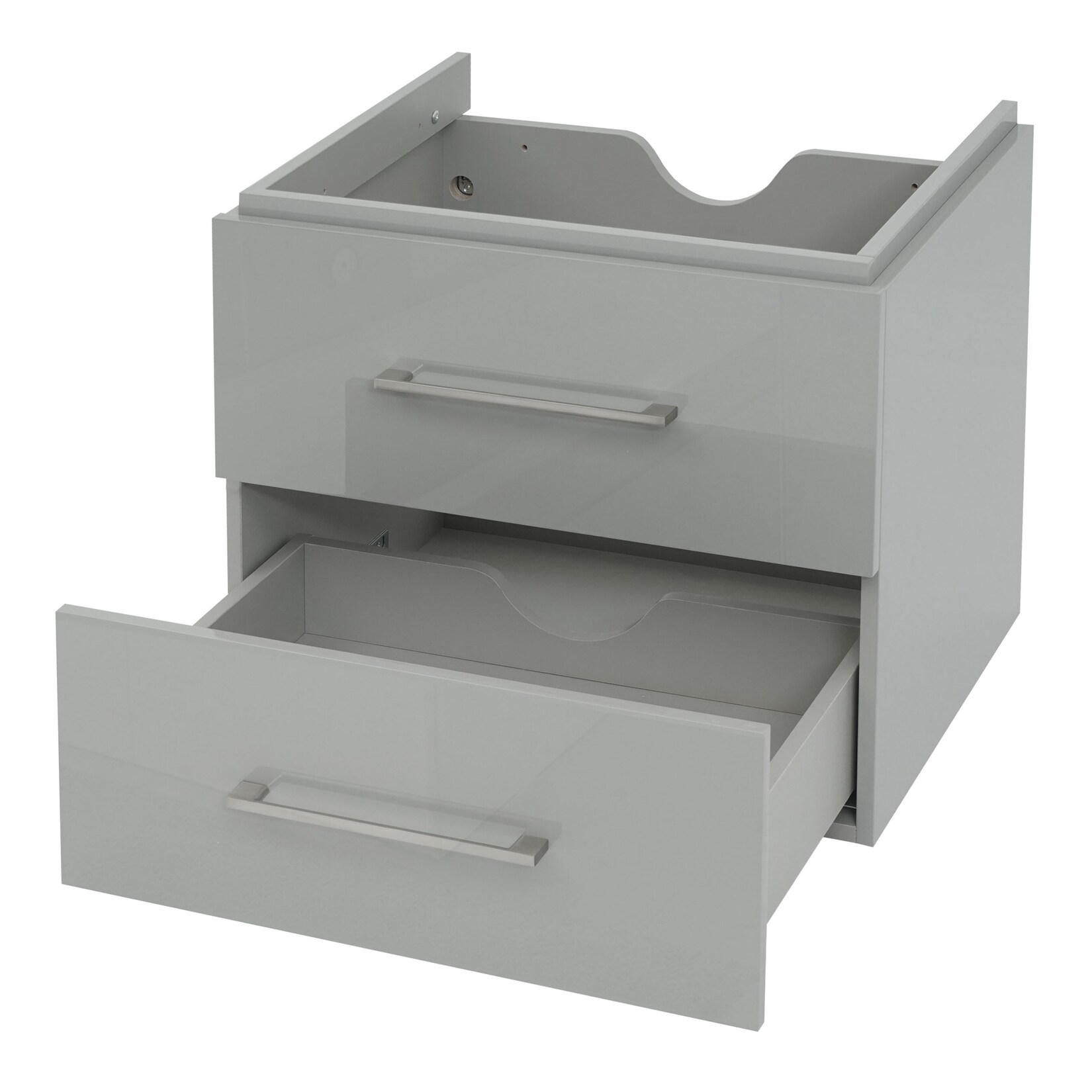 Premium Waschbeckenunterschrank MCW-D16, Waschtischunterschrank Waschtisch Badmöbel, hochglanz 60cm ~ grau