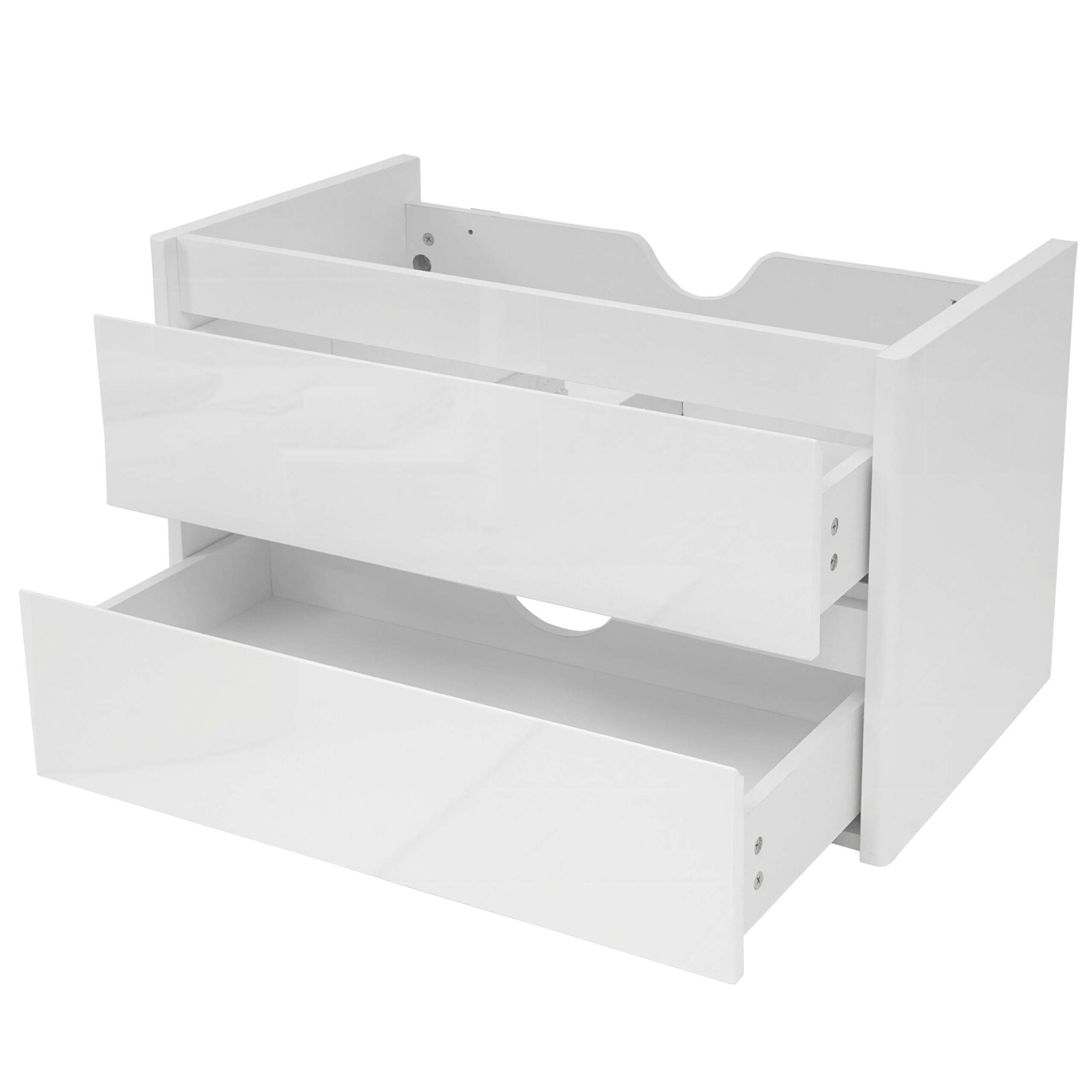 Waschbeckenunterschrank MCW-B19, Waschtischunterschrank Waschtisch Badezimmer, hochglanz Soft-Close 50x80cm ~ weiß | 04057651522395