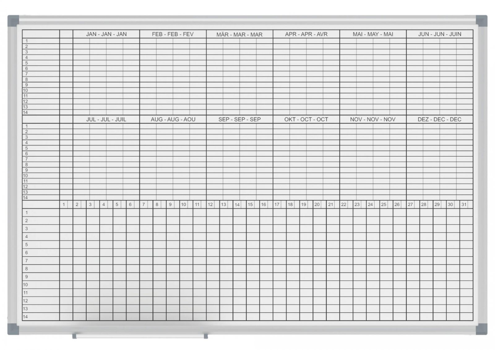 Monats-/Jahresplaner MAULstandard 60x90 cm