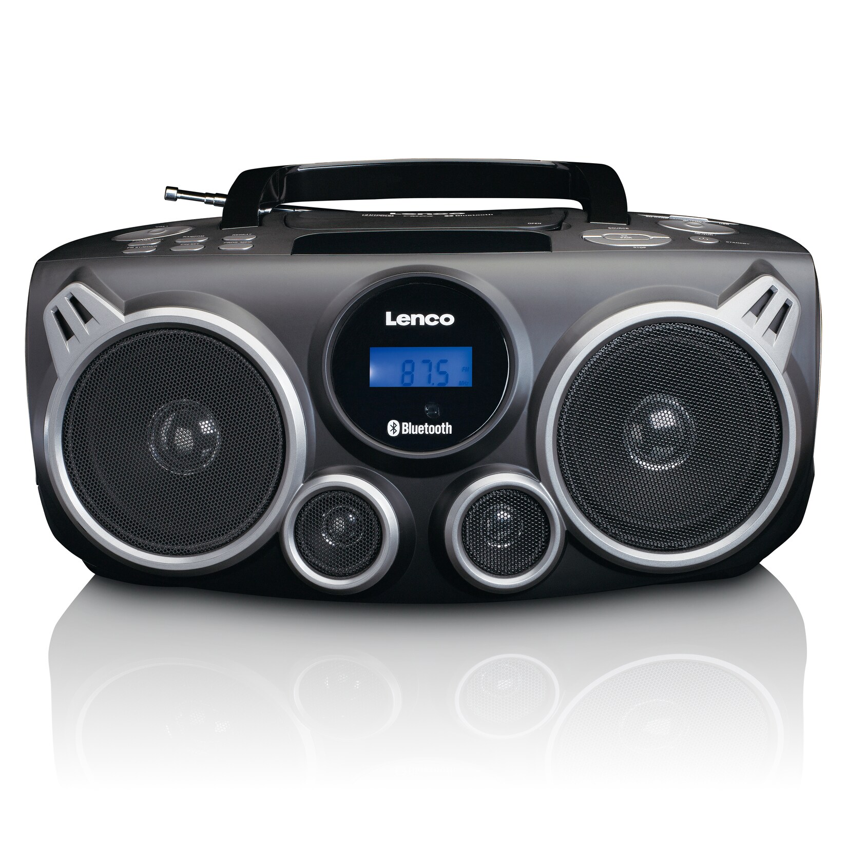 Lenco SCD-100BK – Tragbares PLL FM-Radio CD- Player einschließlich Bluetooth/USB und SD-Player – Schwarz | 08711902039495