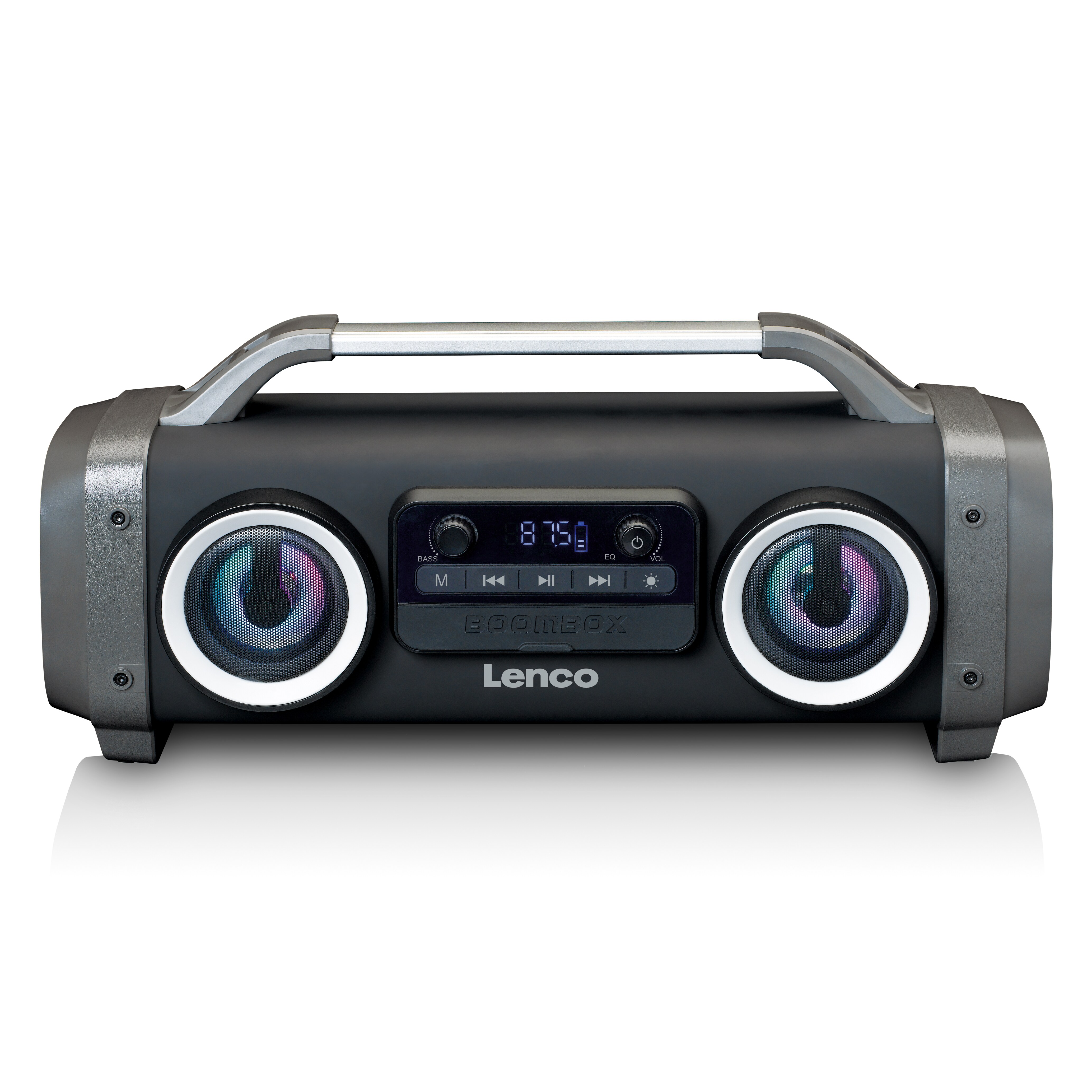Lenco SPR-100BK - Spritzwasserfester Bluetooth-Lautsprecher UKW Radio USB und SD mit Lichteffekten - Schwarz - Bild 1