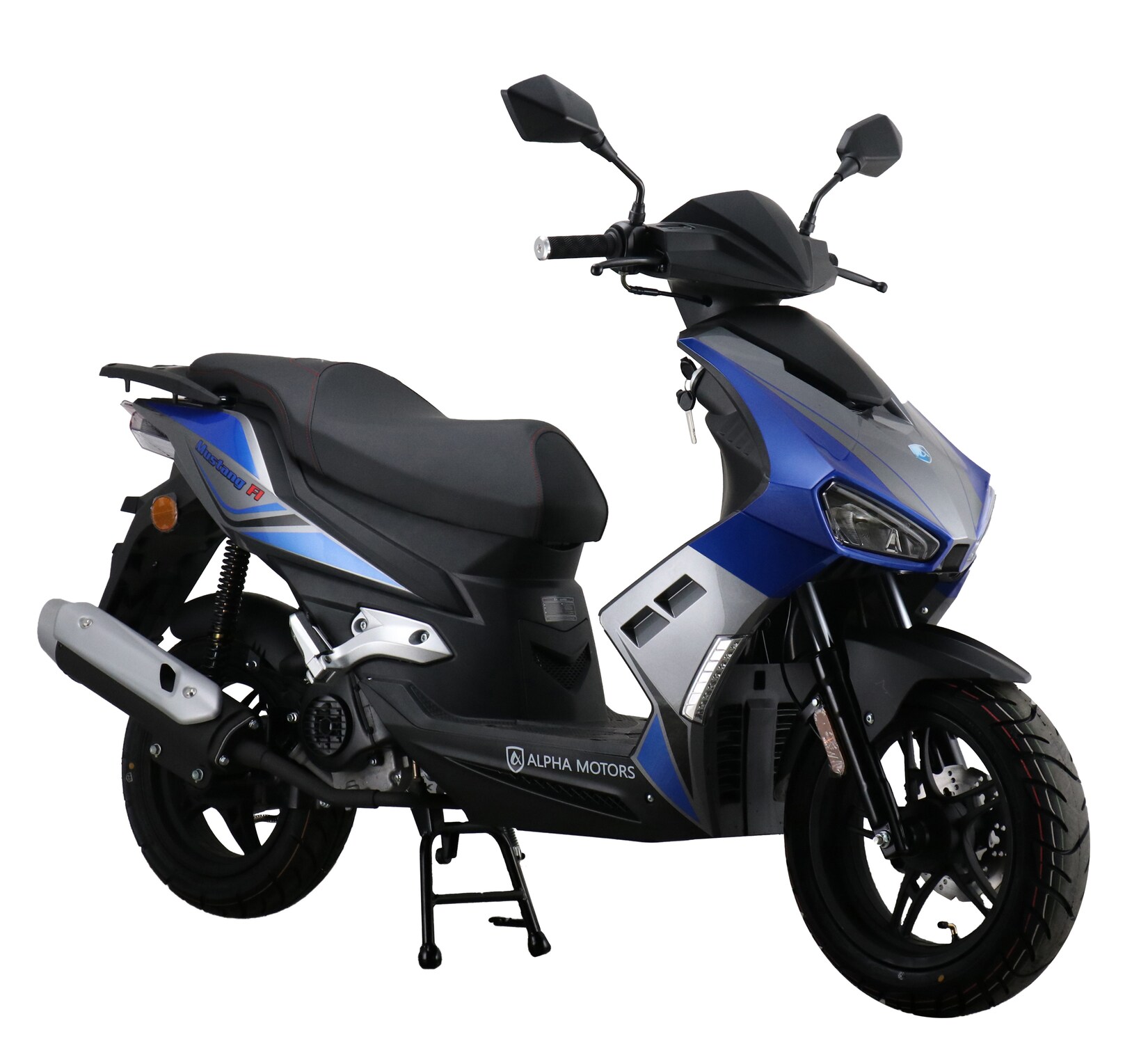 Alpha Motors Motorroller Mustang FI 50 ccm 45 kmh EURO 5 blau-grau