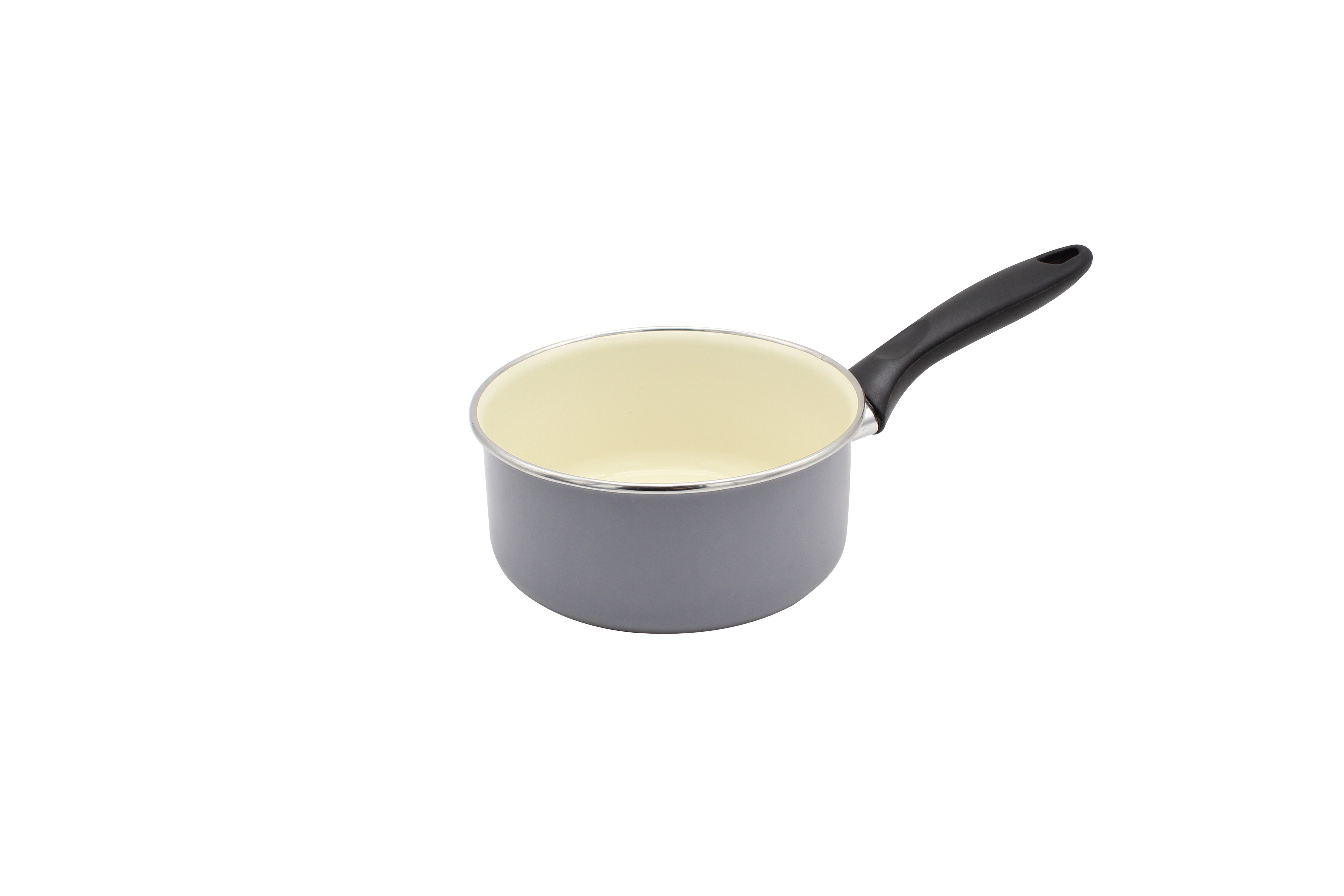 Emaille-Stieltopf 16 cm - hellgrau - versch. Farben - Bild 1