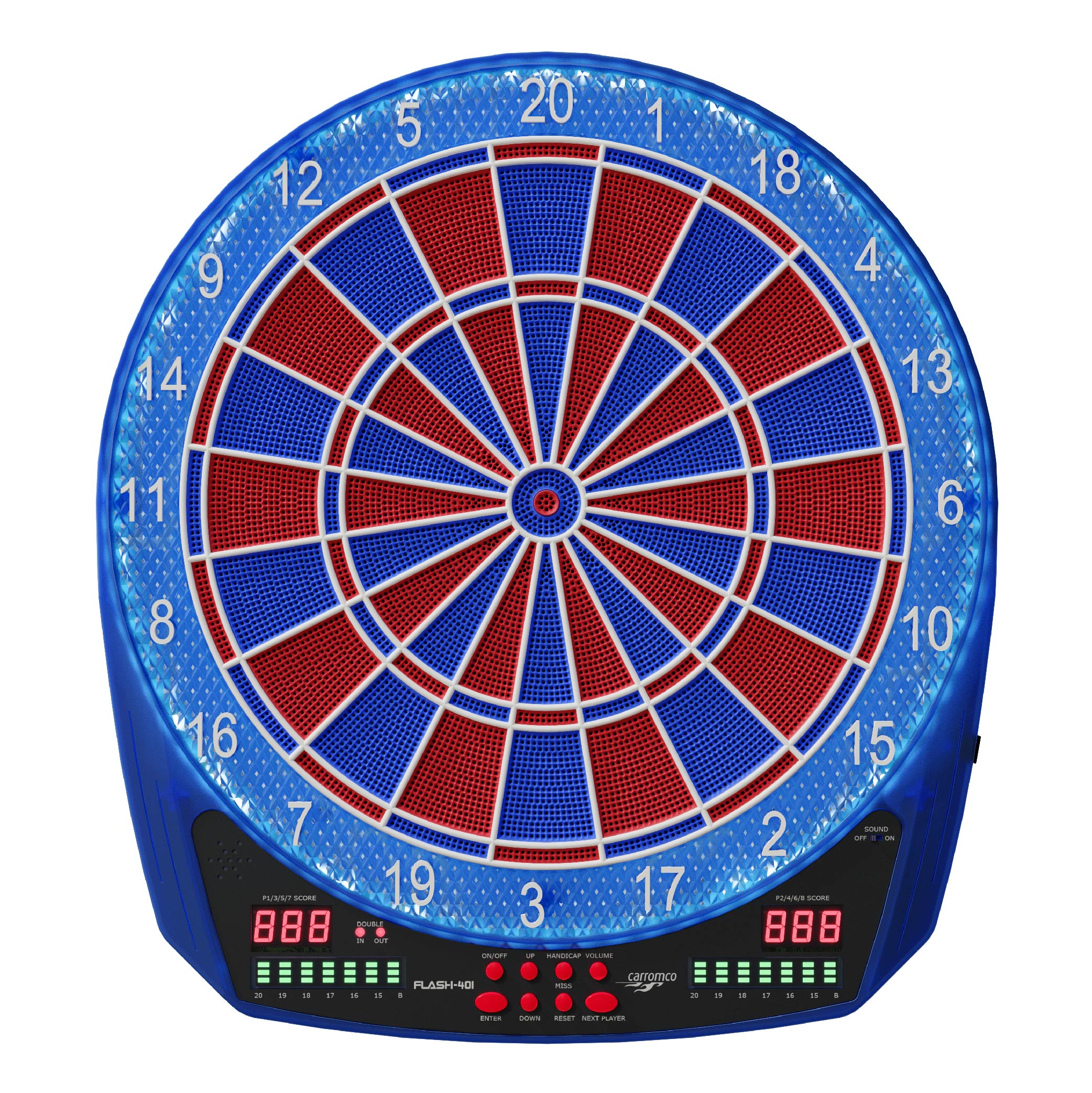 Carromco Elektronik Dartboard Flash-401, mit Adapter, 2-Loch Abstand - Bild 1
