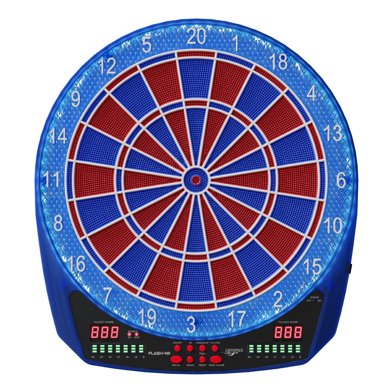Carromco Elektronik Dartboard Flash-401, mit Adapter, 2-Loch Abstand | 04011796924483