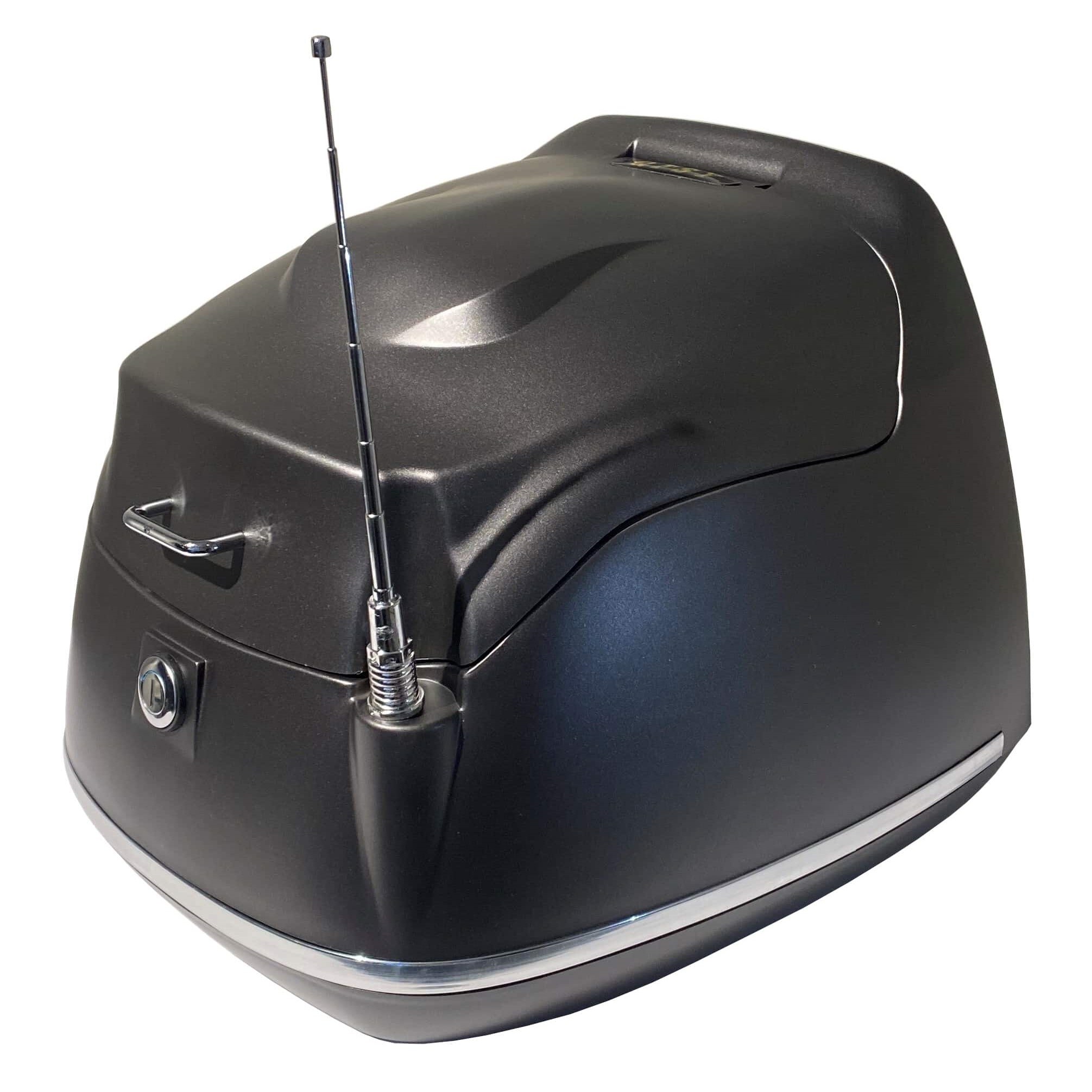 Alpha Motors Topcase Retro Roller-Zubeh&ouml;r mattschwarz - Bild 1