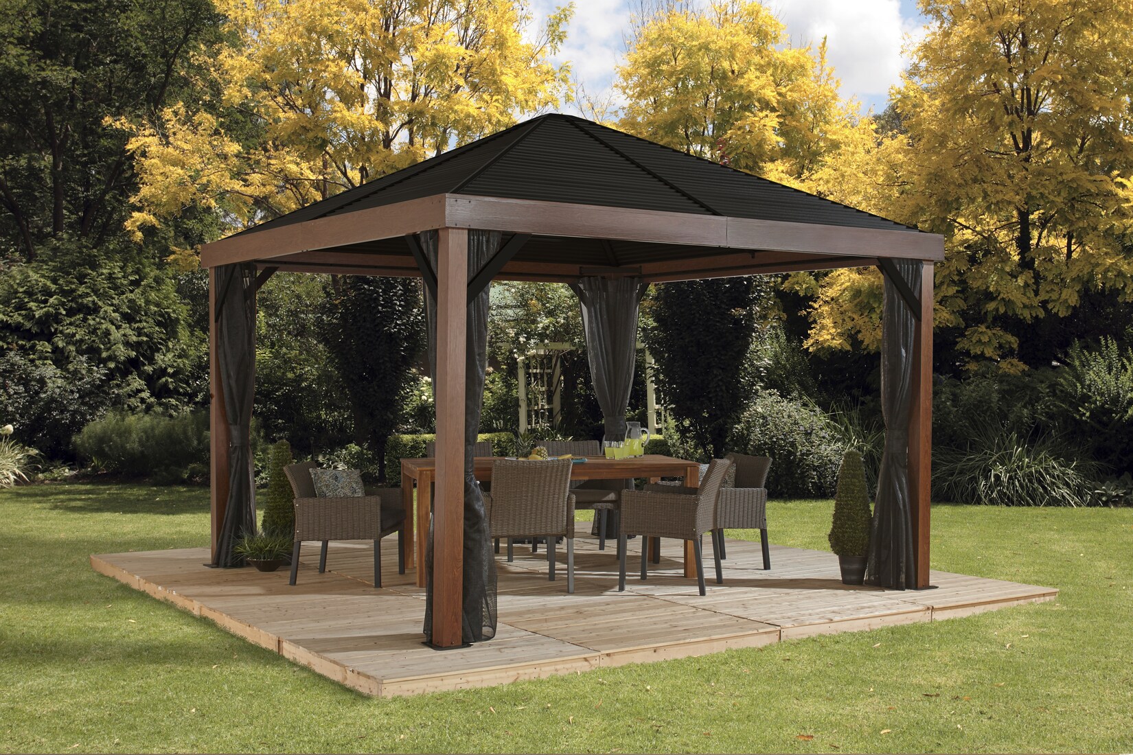 Aluminium Pavillon Valencia 12x12 Wood