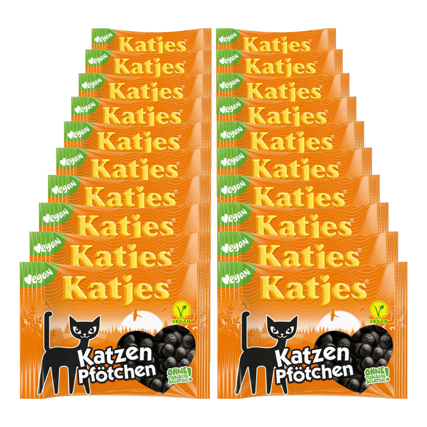 Katjes Lakritz Katzen Pf&ouml;tchen 200 g, 20er Pack - Bild 1
