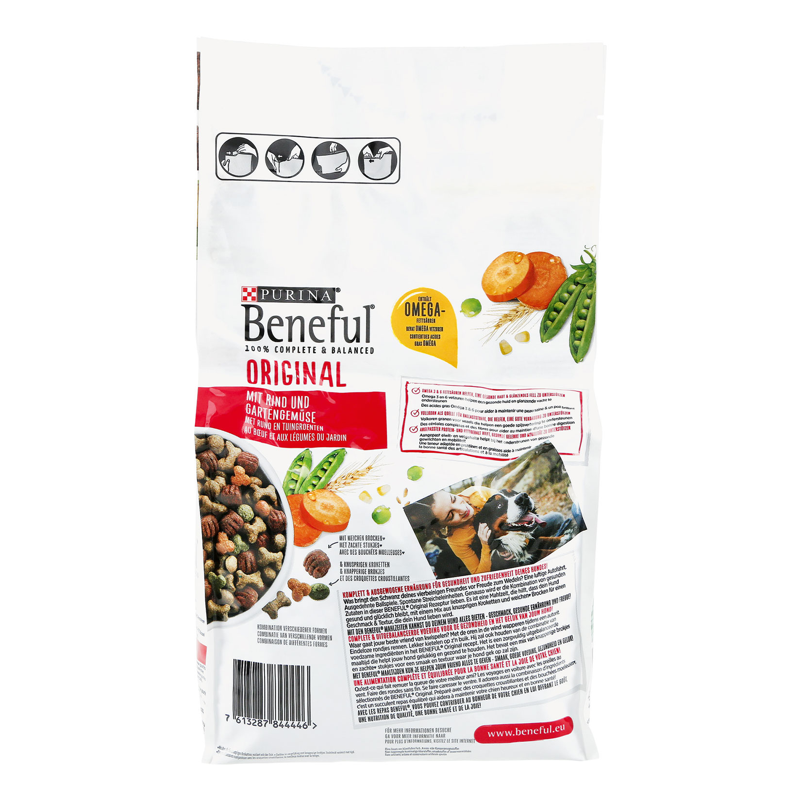 PURINA BENEFUL Original Hundefutter trocken mit Rind und Gartengemse 1,4  kg, 6er Pack online kaufen bei Netto