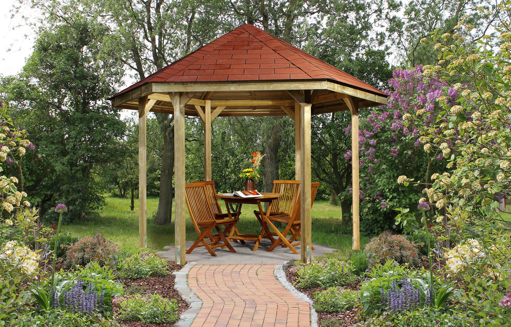 Weka 6-Eck Pavillon 656 -versch. Ausführungen | 04004581065942
