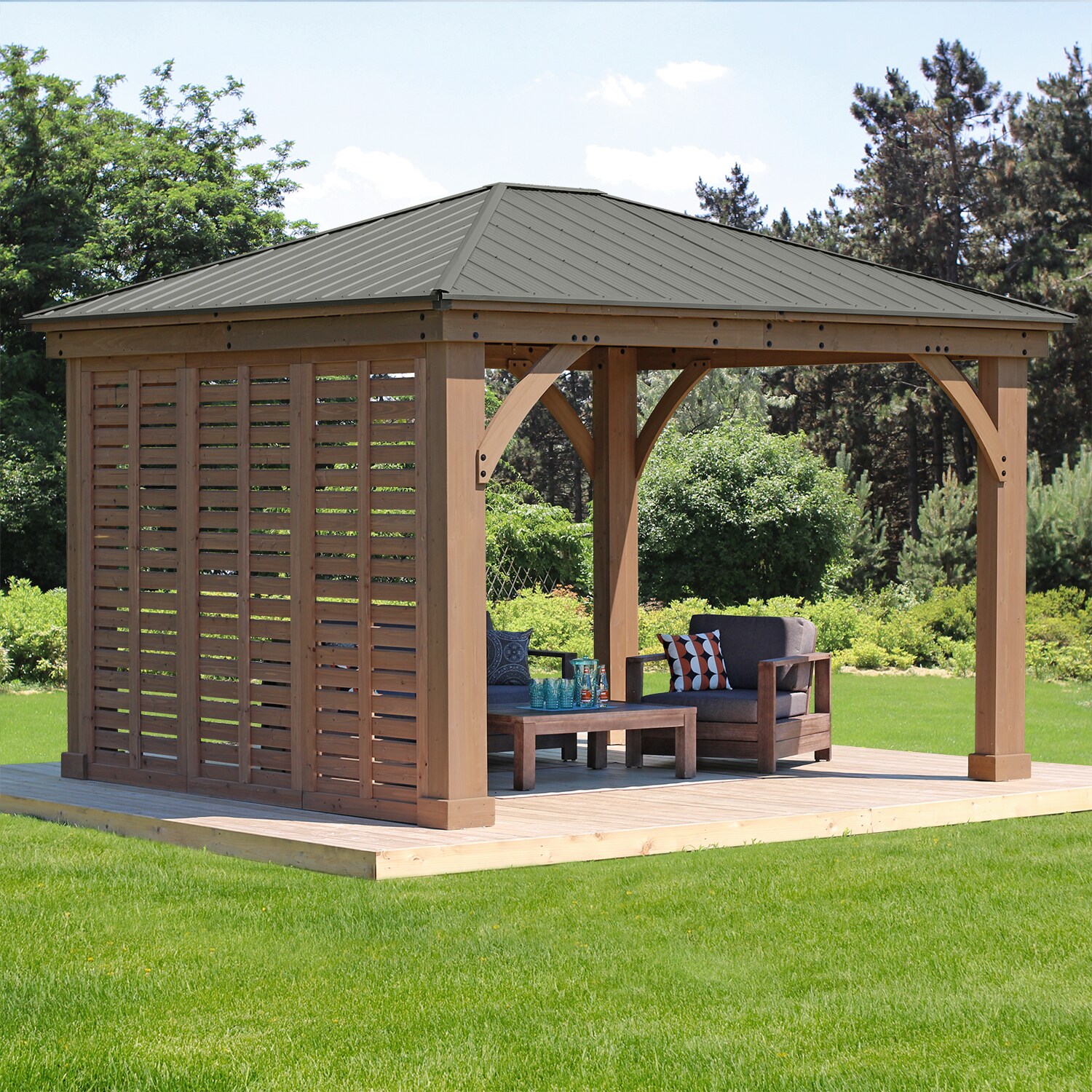 Seitenwand für Holz Pavillon Devon - versch. Ausführungen
