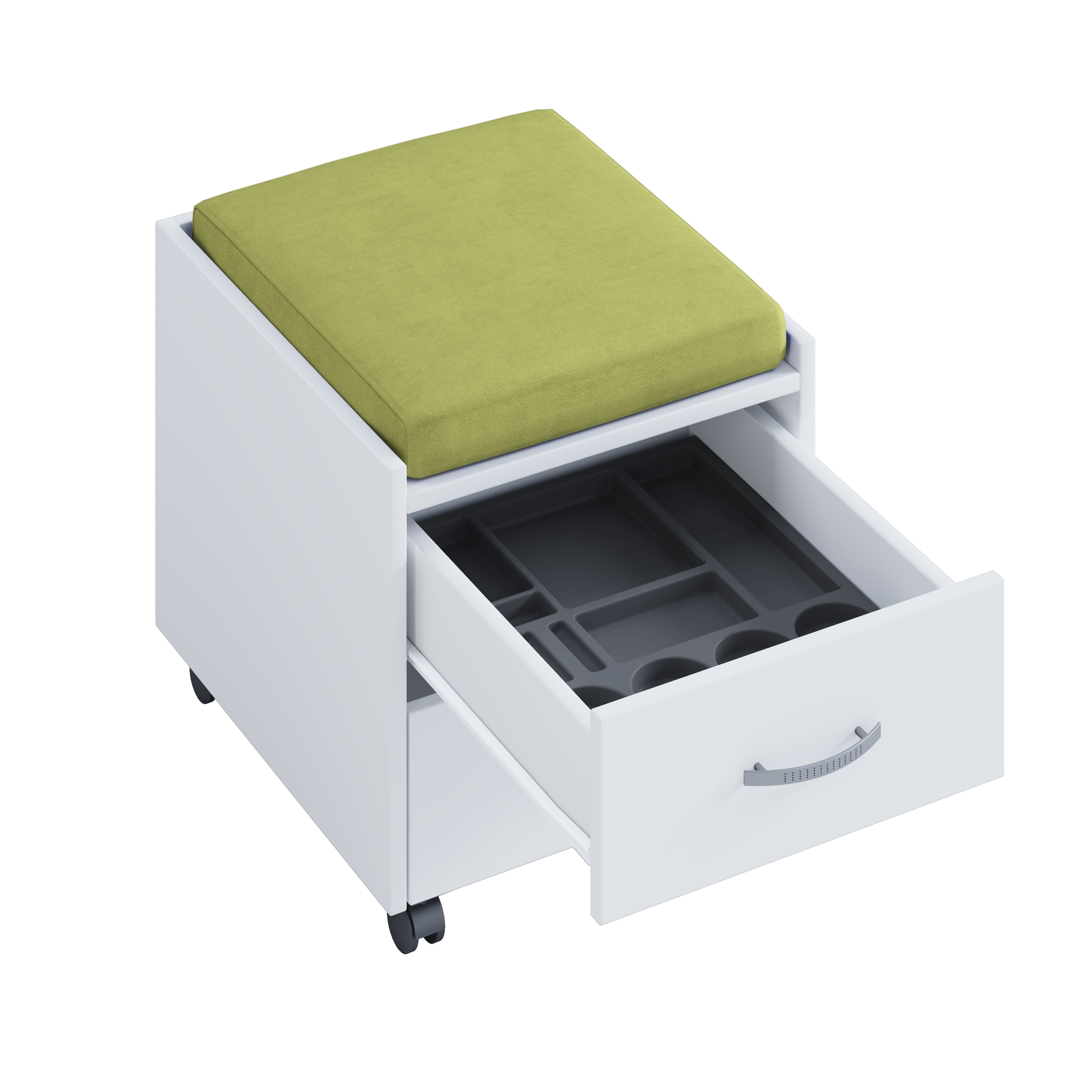 nonjoo. Offiice Container Set "Qubik-white" mit Sitzkissen versch. Farben - Bild 1