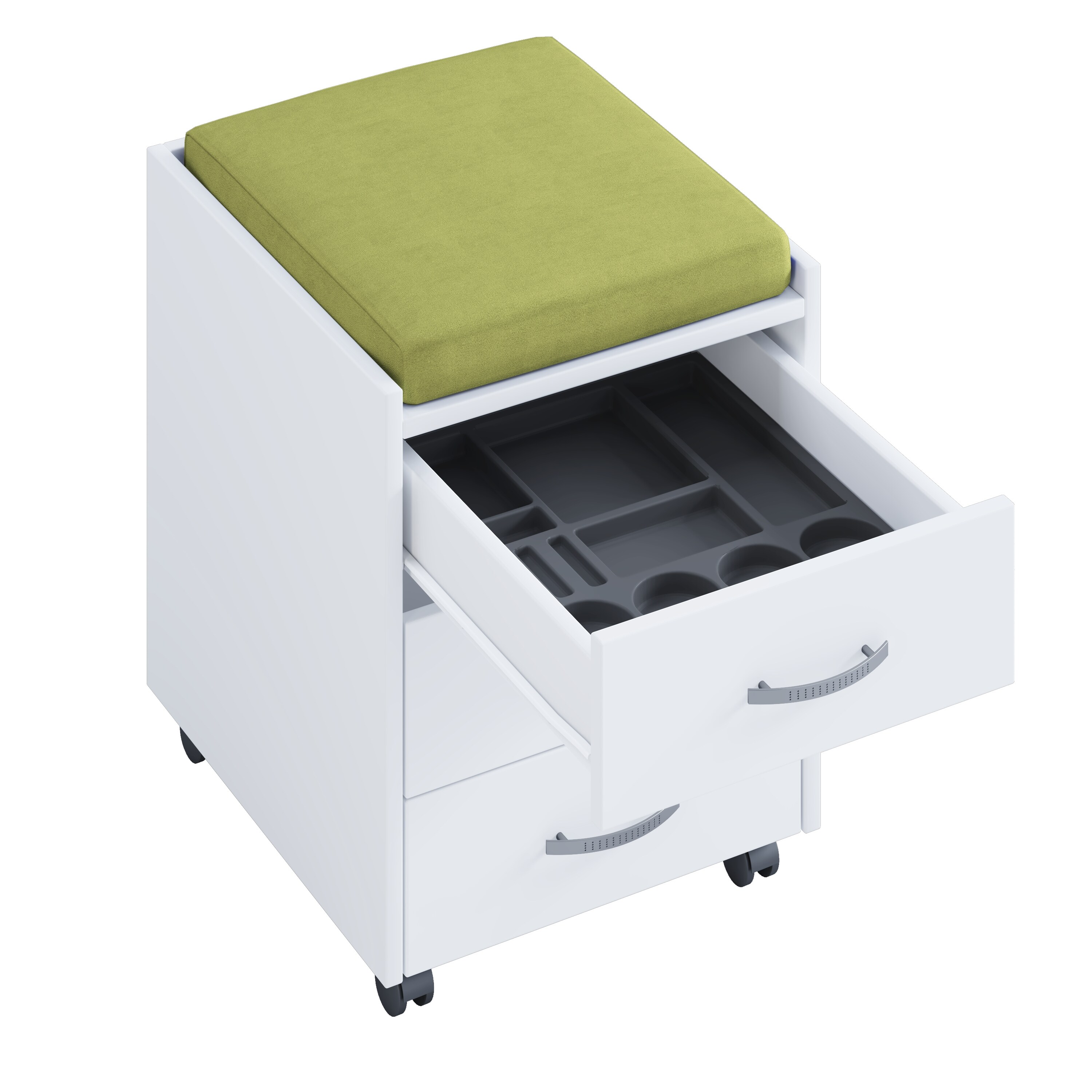 nonjoo. Offiice Container Set "Qubik Pro-white" mit Sitzkissen versch. Farben - Bild 1