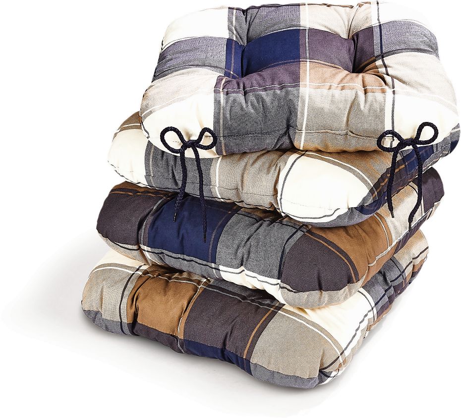 Living & Garden Sitzkissen 4er - Karo - versch. Designs - Bild 1