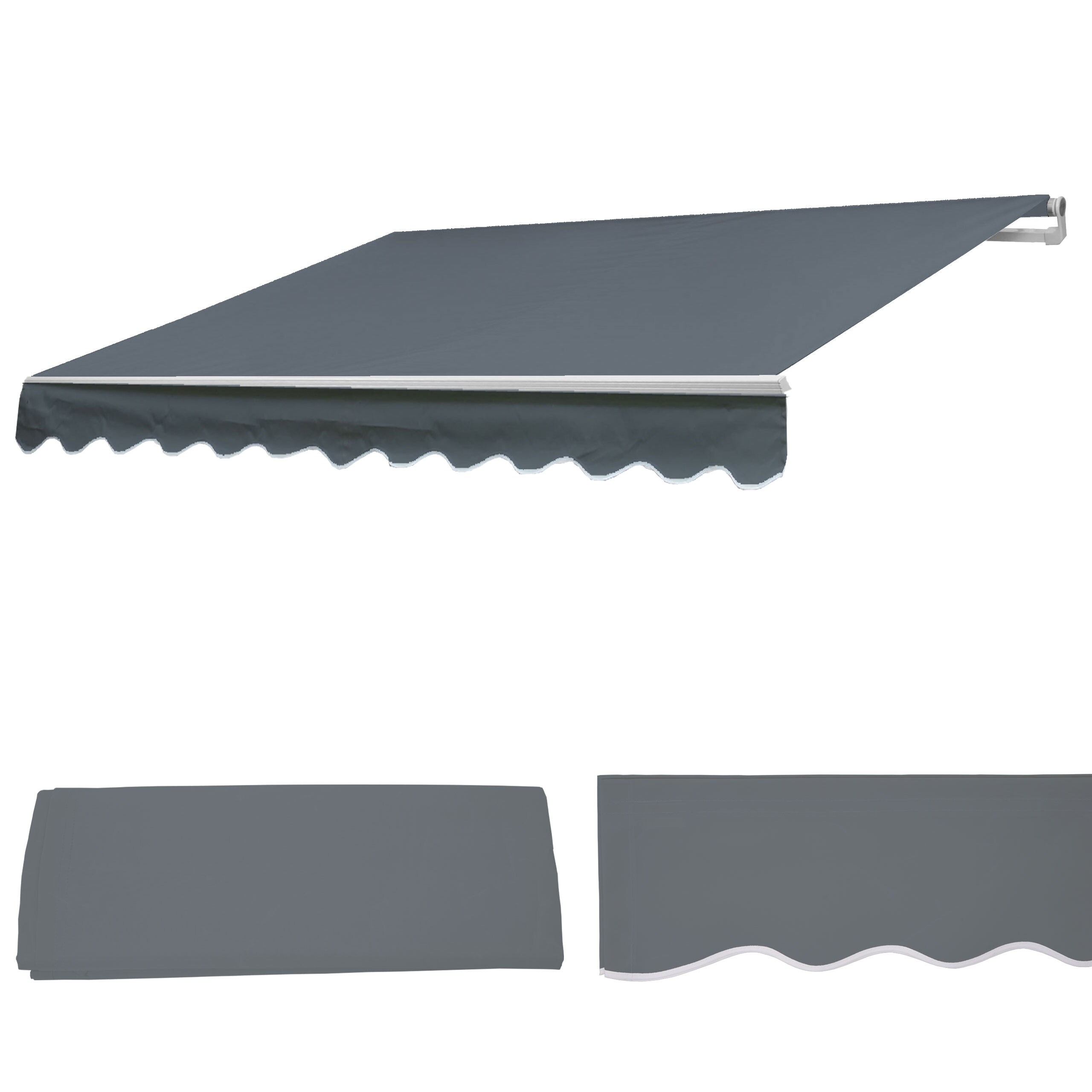 Ersatz-Bezug f&uuml;r Markise H790, Gelenkarmmarkise Ersatzbezug Sonnenschutz, 4x3m ~ Acryl grau - Bild 1