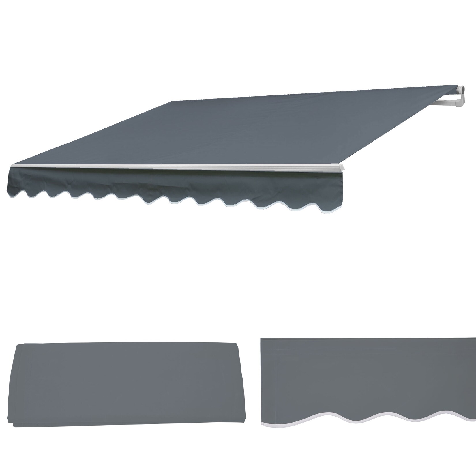 Ersatz-Bezug für Markise H790, Gelenkarmmarkise Ersatzbezug Sonnenschutz, 4x3m ~ Acryl grau | 04057651395784