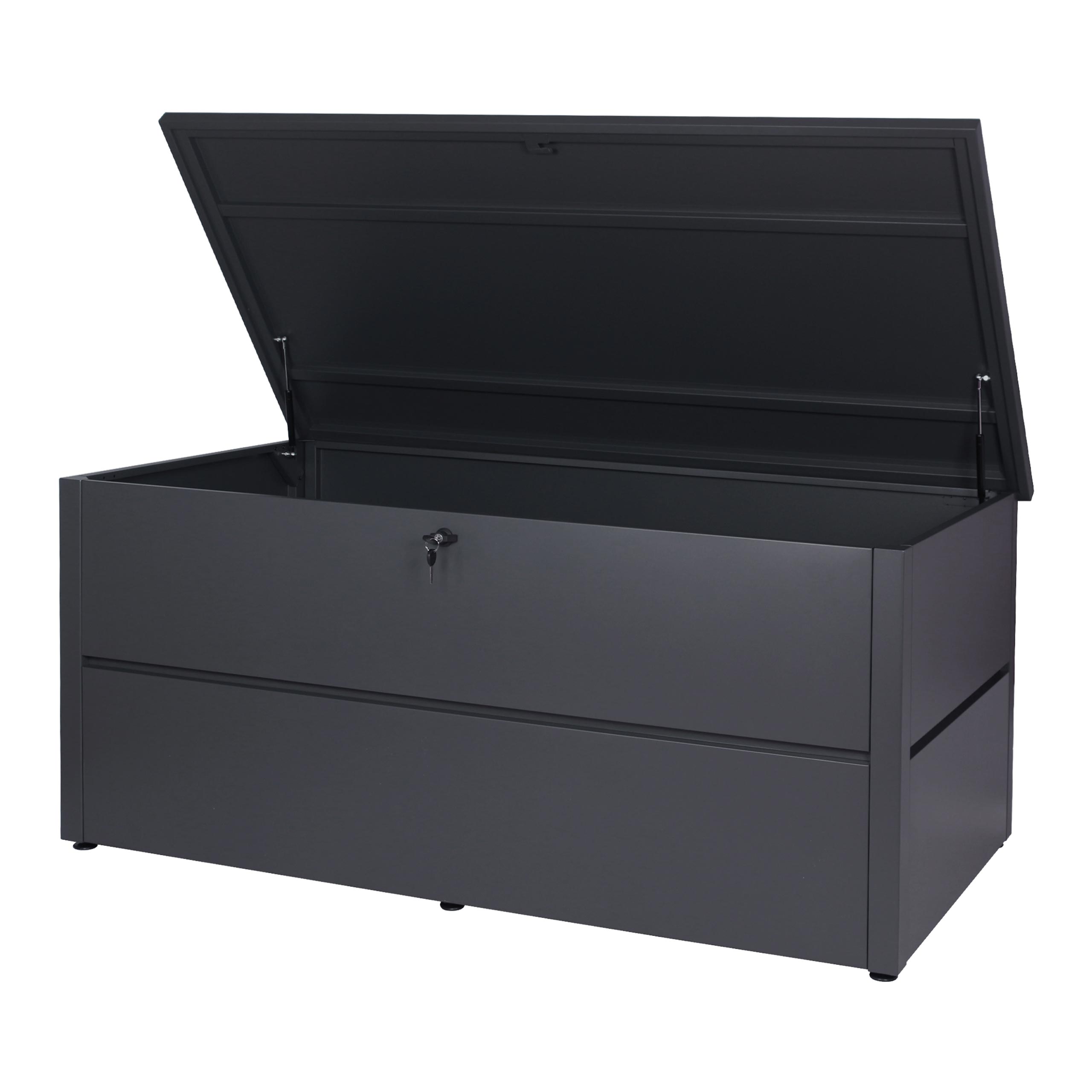 Gartentruhe MCW-J56, Aufbewahrungsbox Auflagenbox Truhe, Wasserdicht Metall Edelstahl 69x165x85cm 692l ~ anthrazit - Bild 1