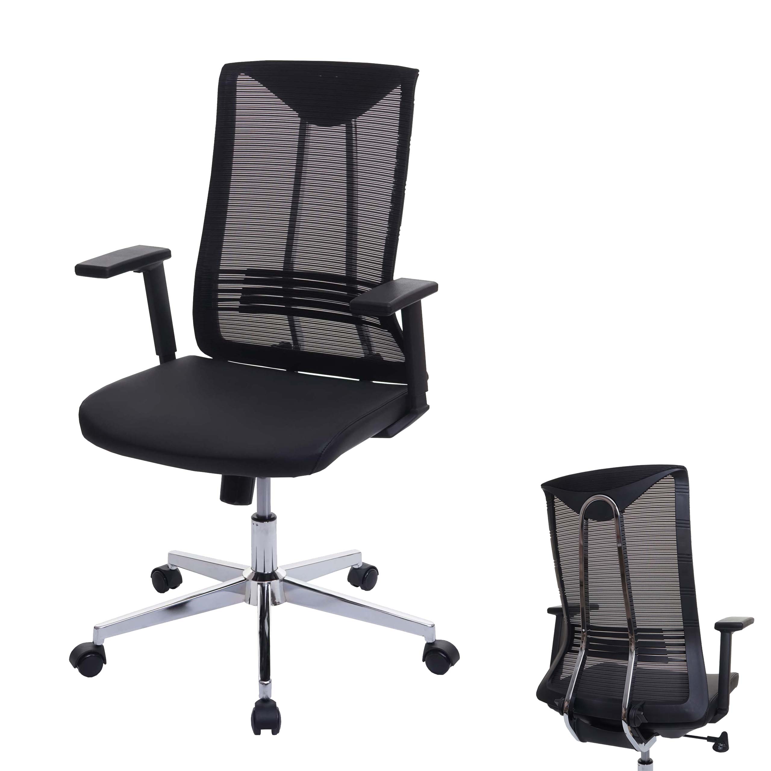 B&uuml;rostuhl MCW-J53, Drehstuhl Schreibtischstuhl, ergonomisch Kunstleder ~ schwarz - Bild 1