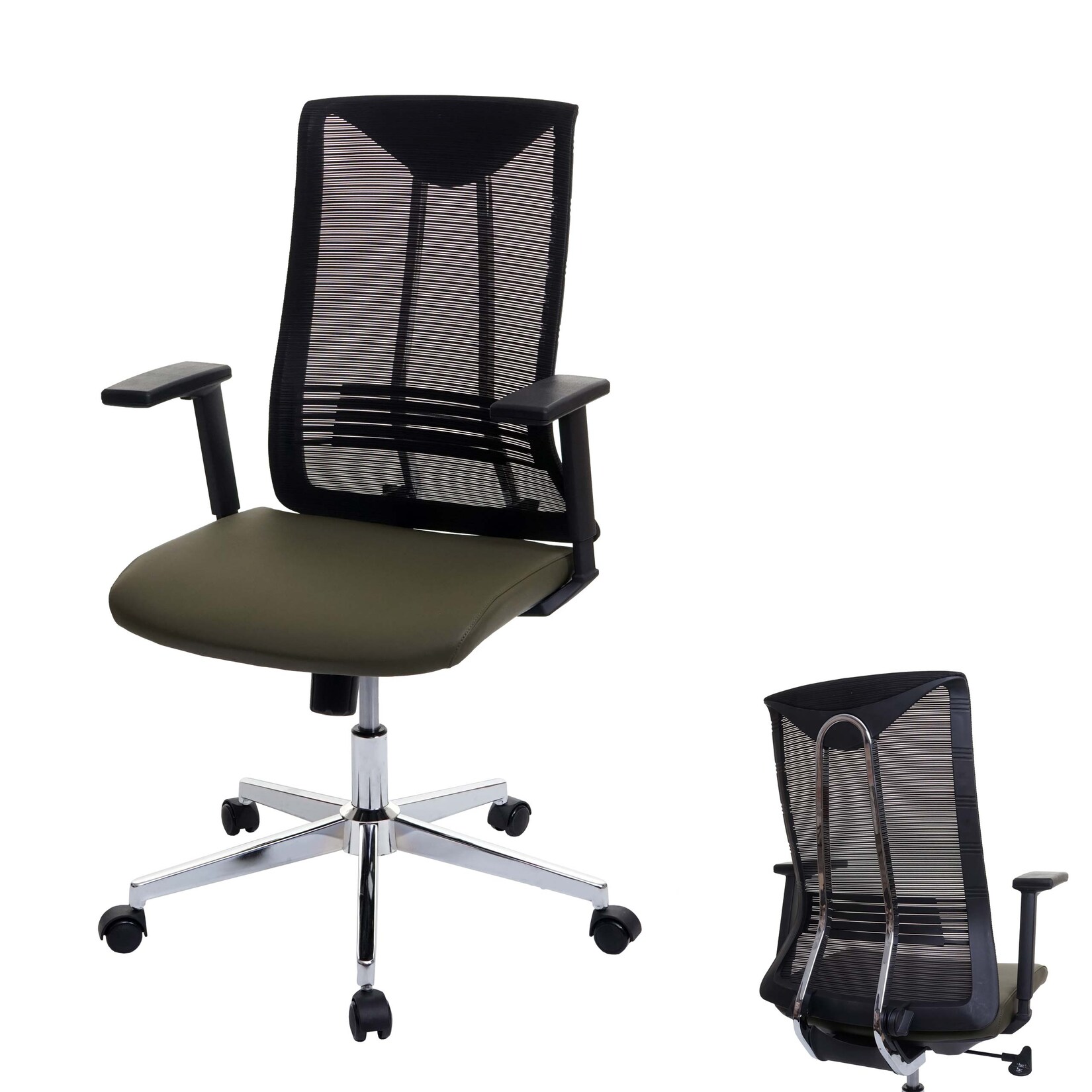 Bürostuhl MCW-J53, Drehstuhl Schreibtischstuhl, ergonomisch Kunstleder ~ olivgrün