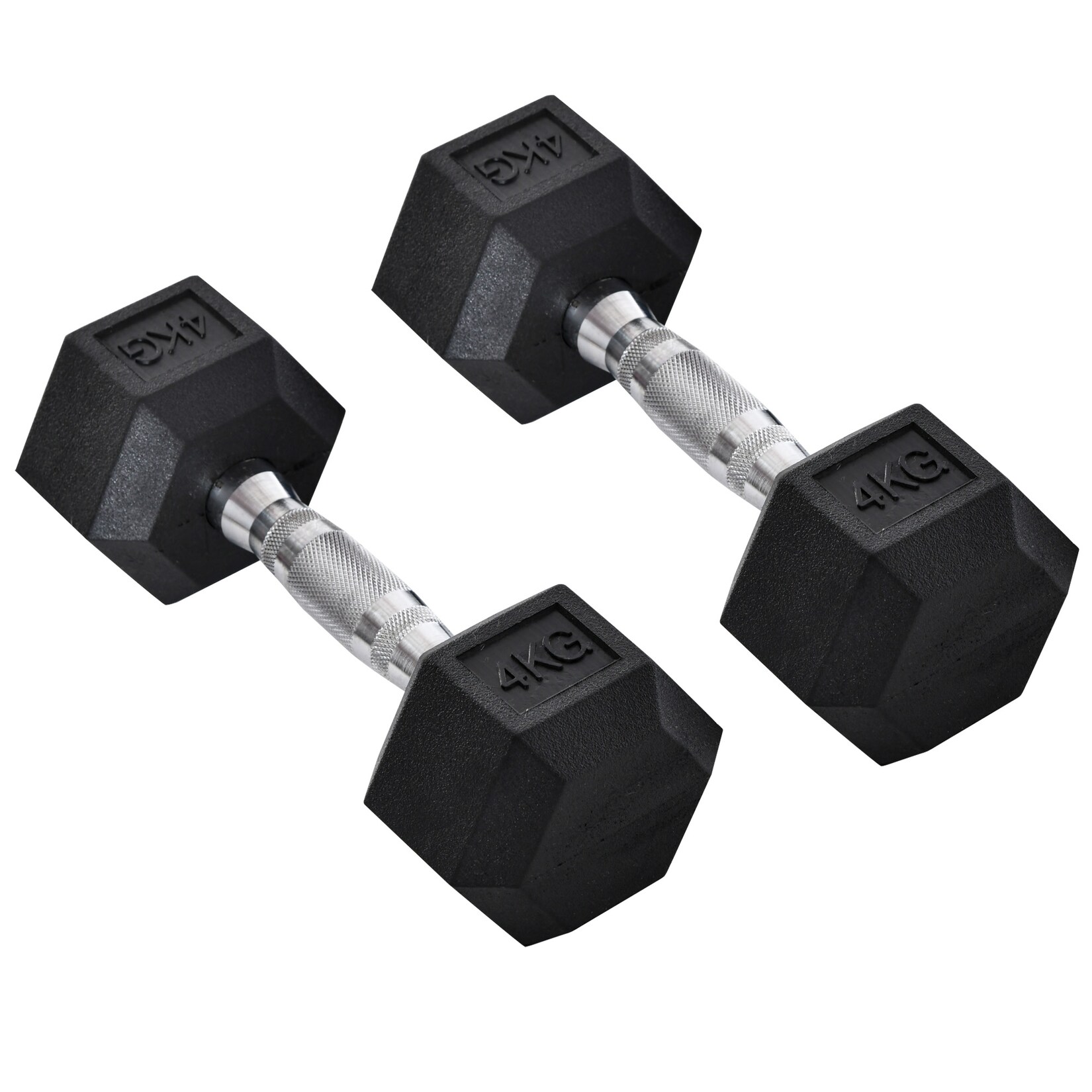 HOMCOM Gummi-Hantel Metall, Gummi
