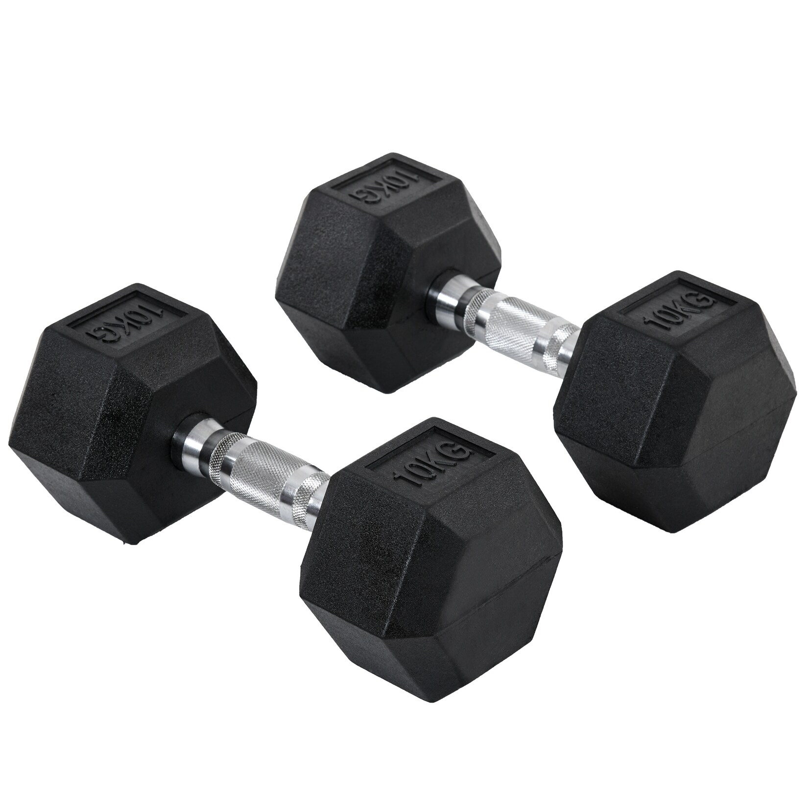 HOMCOM Gummi-Hantel Metall, Gummi