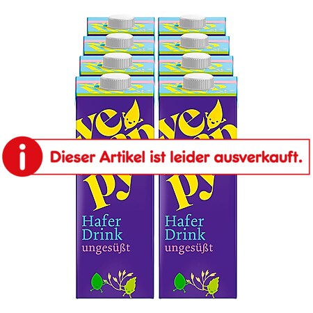 vehappy Hafer Drink ungesüßt 1 Liter, 8er Pack - Bild 1