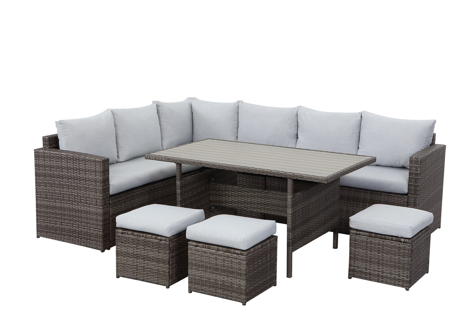 9-Sitzer Lounge Set Polyrattan mit Sofa Tisch Polster -versch. Ausführungen | 04260710560324