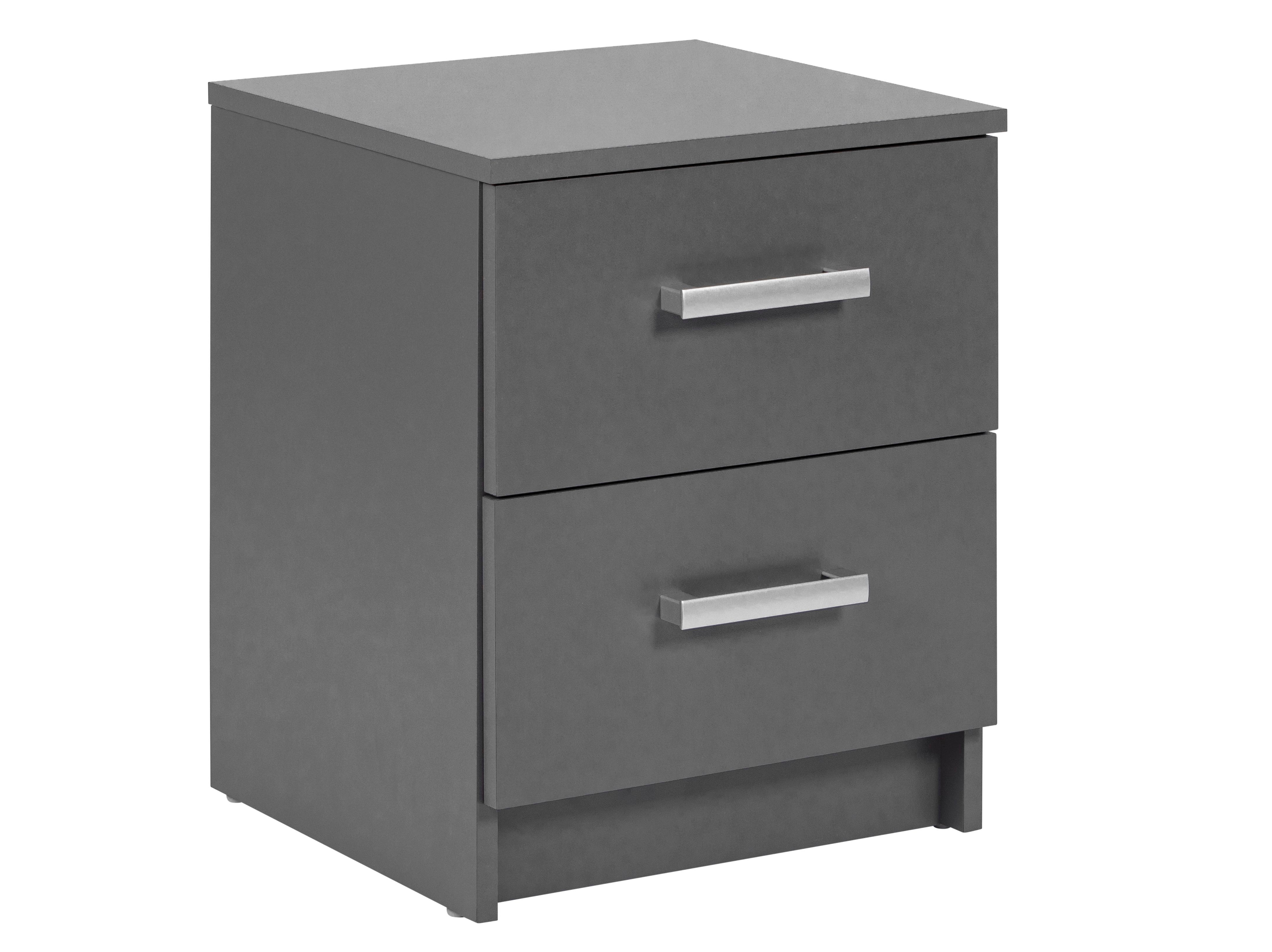 Inter Link Nachttisch Elenzio 2 Schubladen grau - versch. Ausf&uuml;hrungen - Bild 1