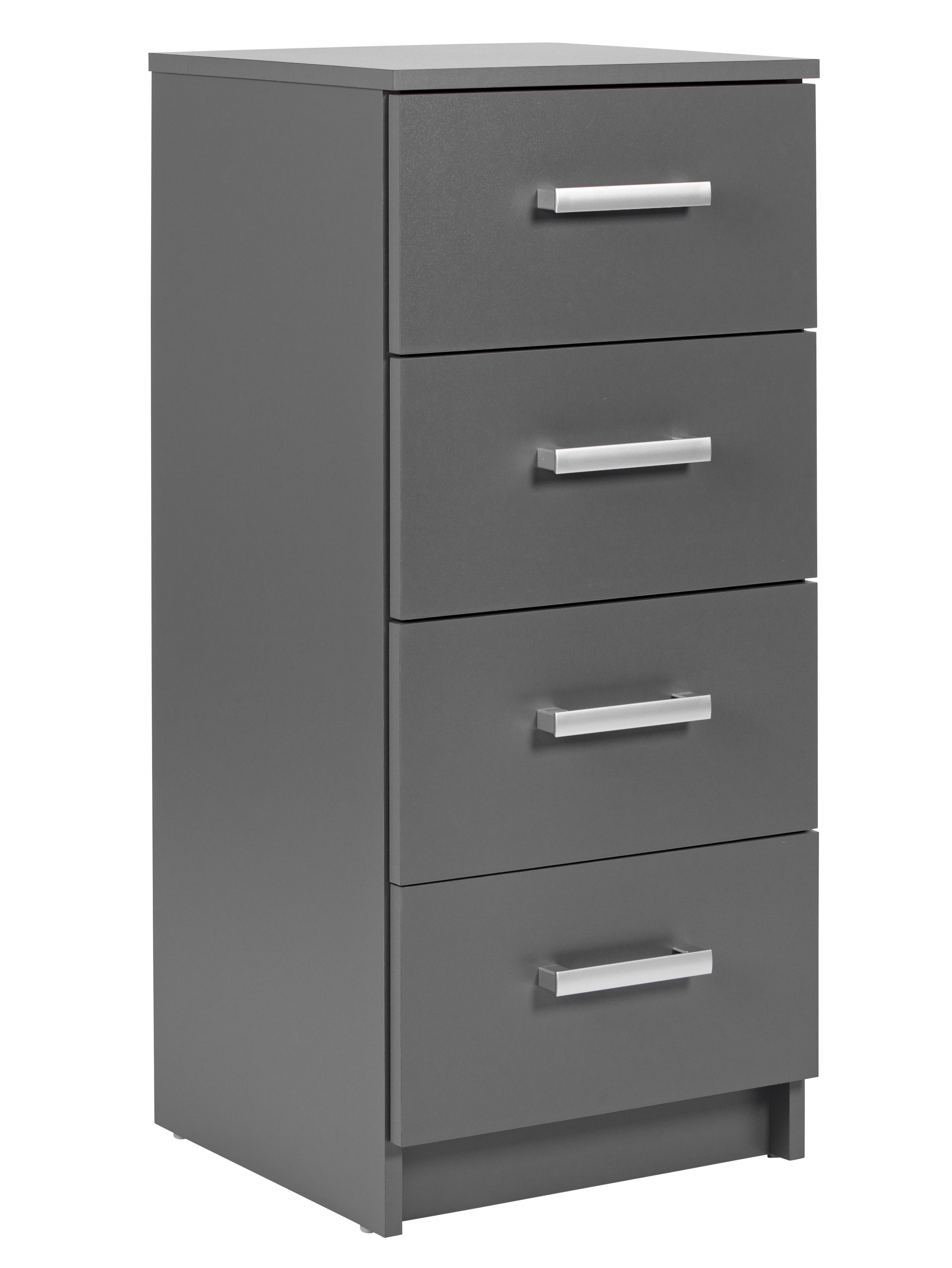 Inter Link Kommode Elenzio 4 Schubladen grau - versch. Ausf&uuml;hrungen - Bild 1