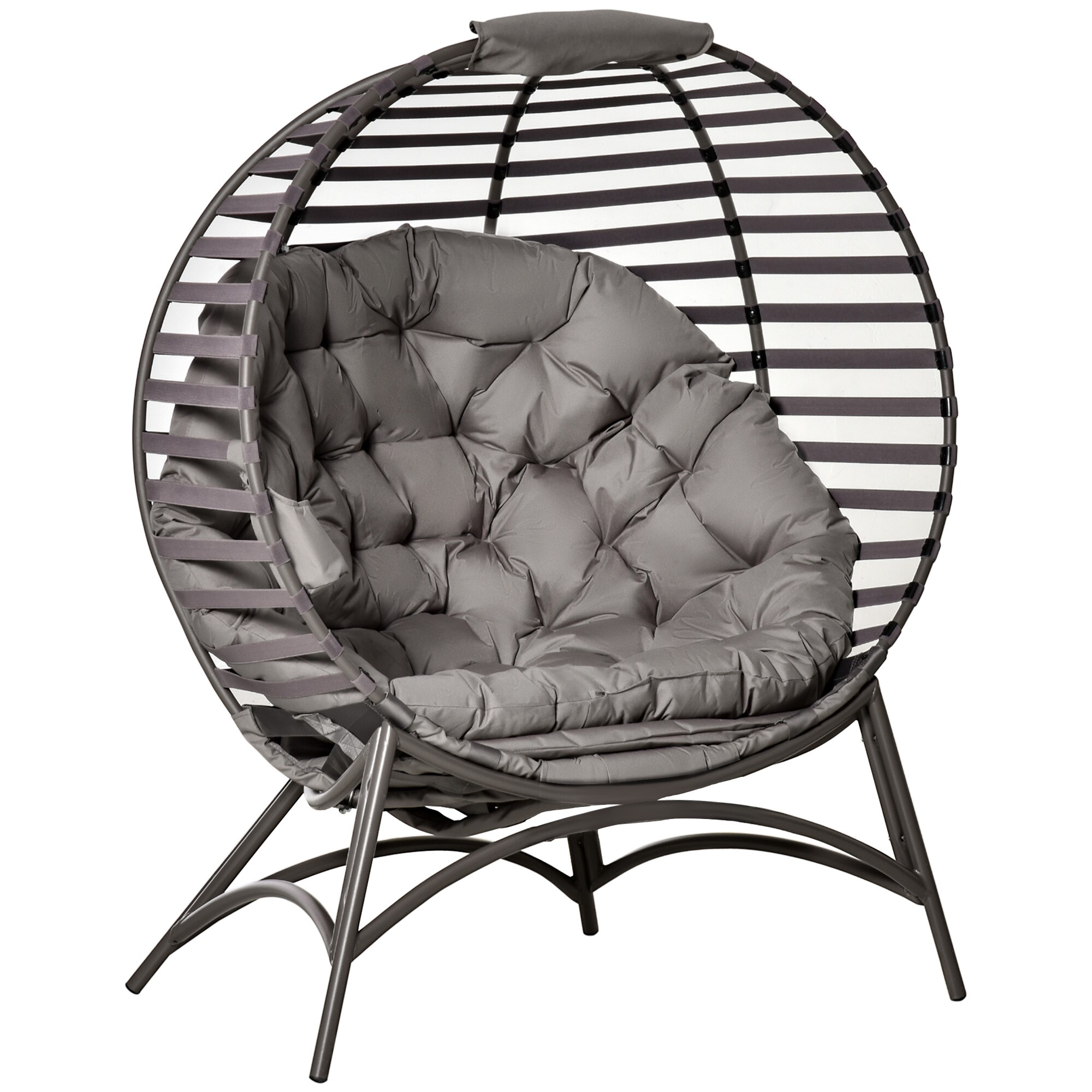 Outsunny Gartenstuhl Stahl, Polyester, Kunststoff Baumwolle - Bild 1