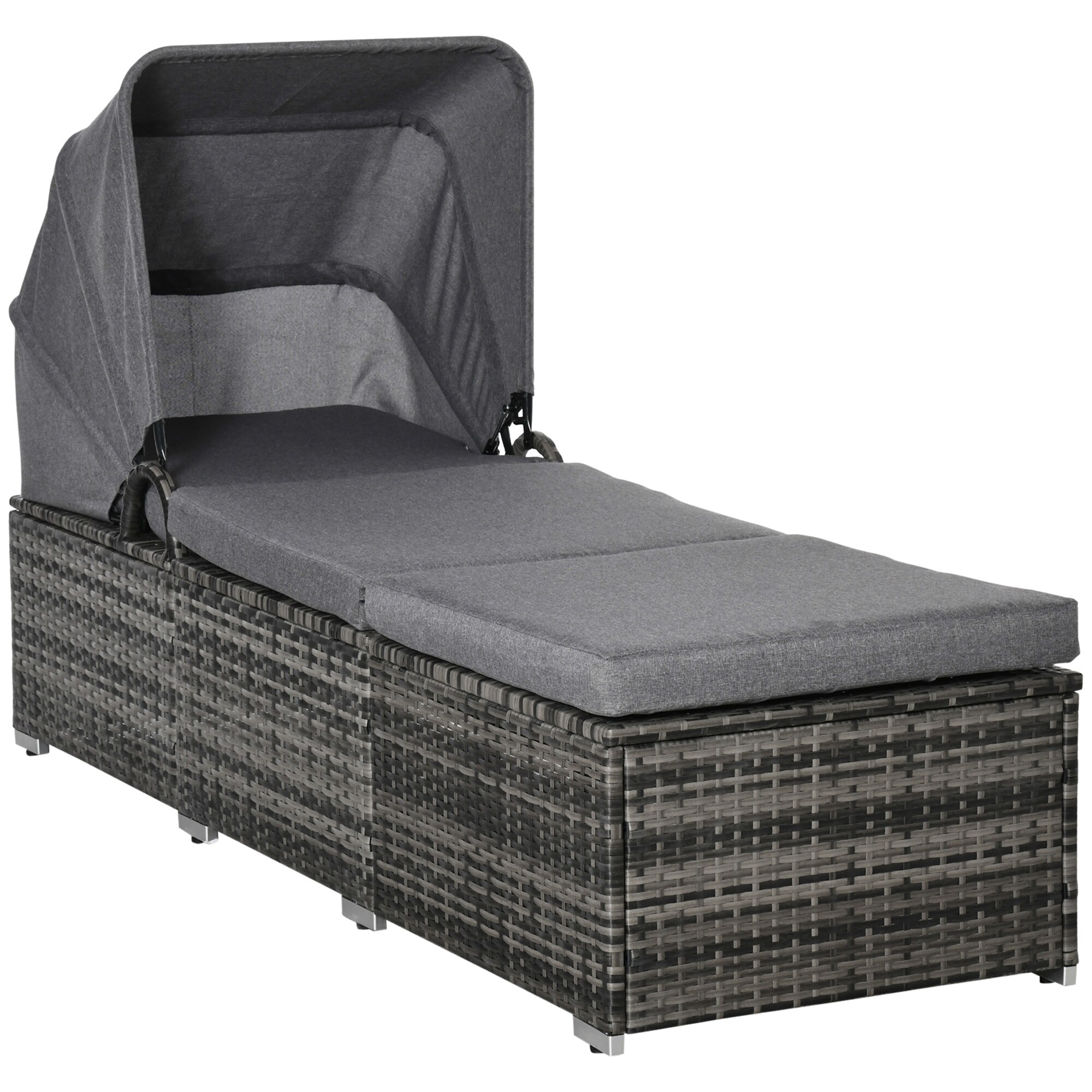 Outsunny Lounge Sessel PE-Rattan, Stahl, Polyester - Bild 1