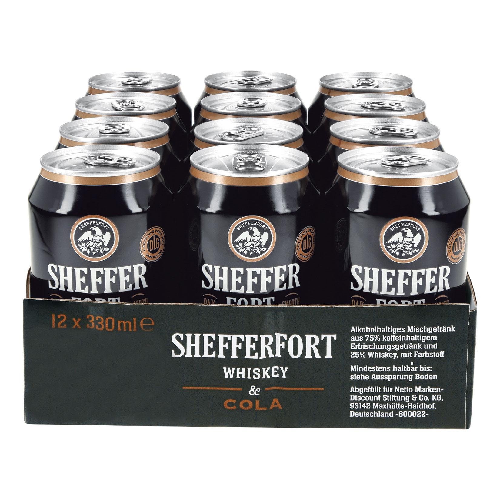 Sheffer Fort Whiskey & Cola 10,0 % vol 0,33 Liter Dose, 12er Pack - Bild 1