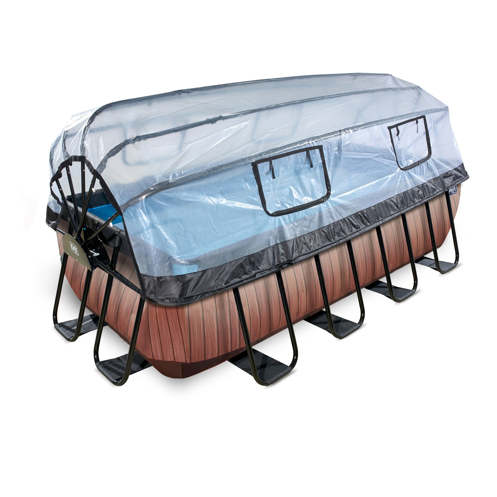 EXIT Frame Pool 400x200x100cm mit Sandfilterpumpe und Abdeckung, versch. Ausführungen | 08719743254398