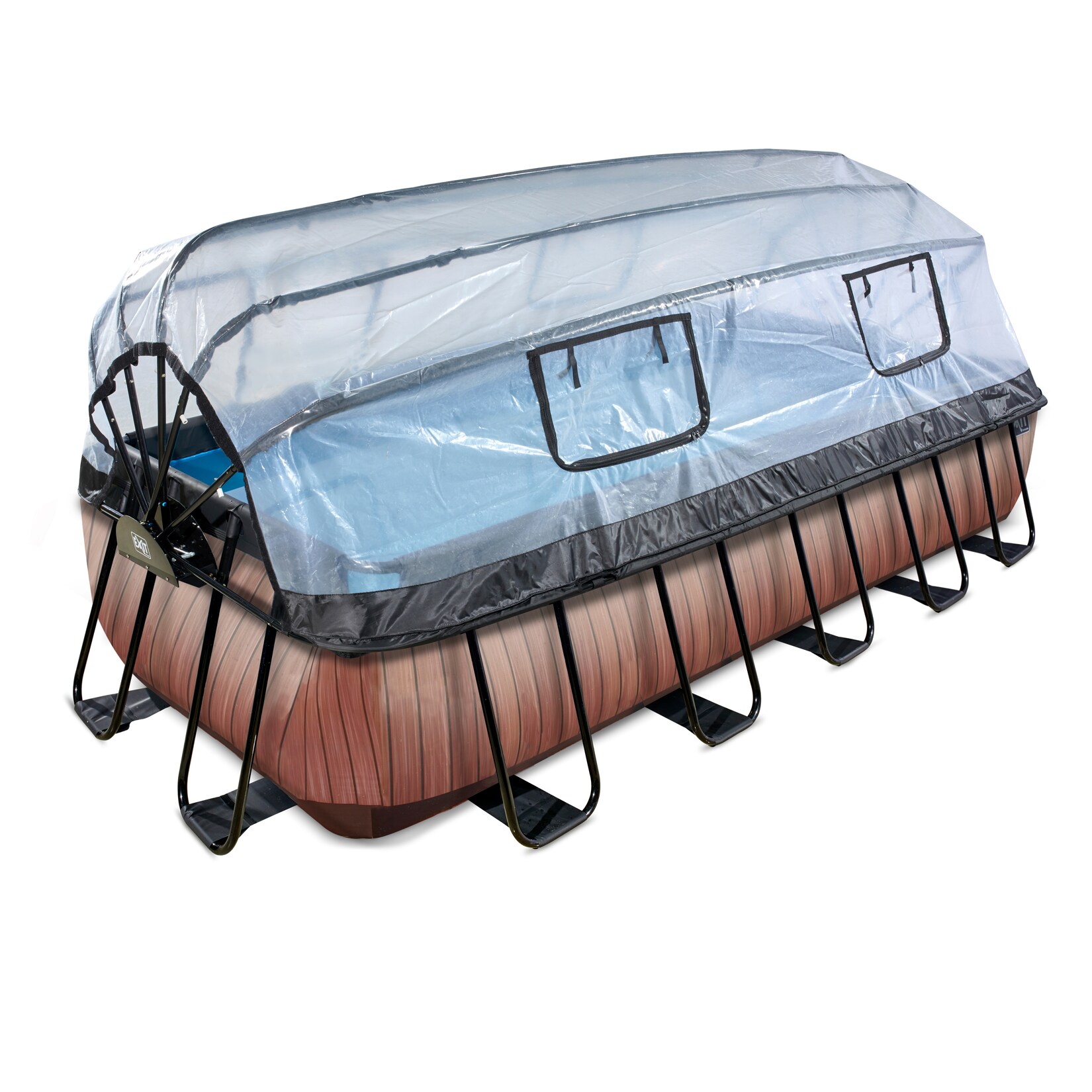 EXIT Frame Pool 540x250x100cm mit Sandfilterpumpe und Abdeckung, versch. Ausführungen | 08719743254411