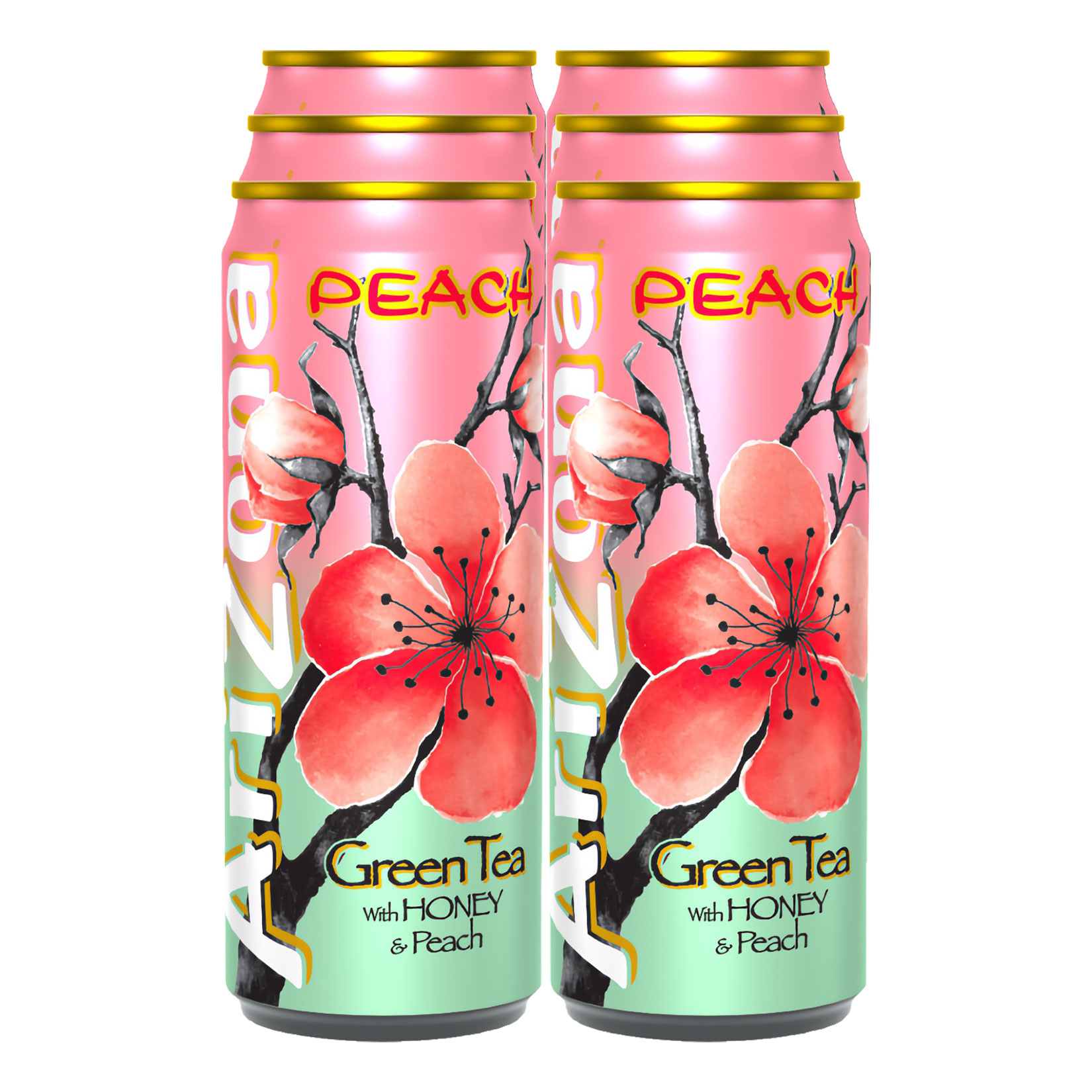AriZona Eistee Green Tea Peach 0,5 Liter, 6er Pack - Bild 1