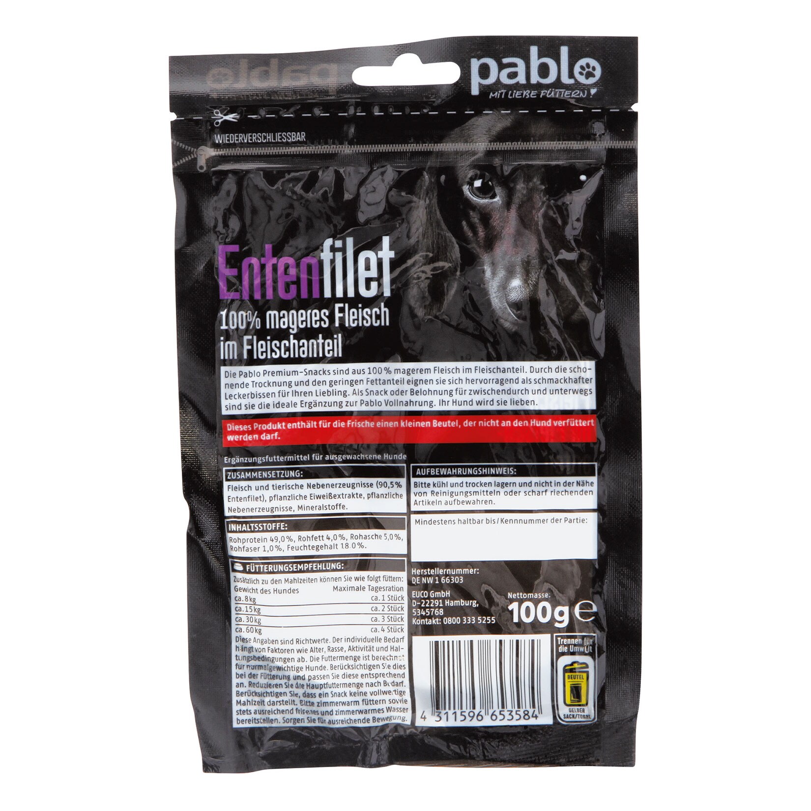 Pablo Hundesnack Filets 100 g, verschiende Sorten, 30er Pack online kaufen  bei Netto