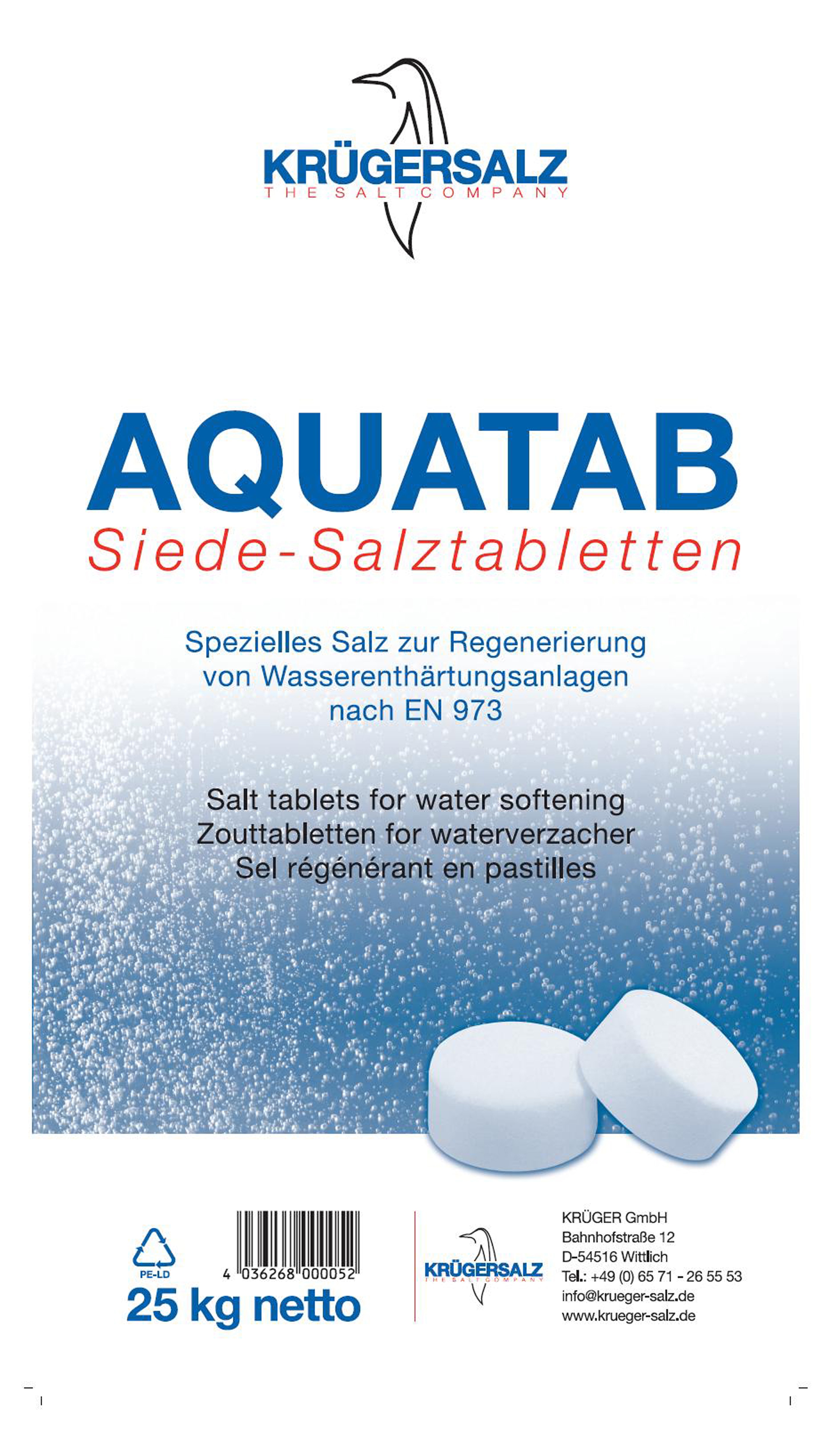 Regenerier-Siedesalz-Tabletten gem&auml;&szlig; DIN 19604 (Sack = 25 KG) - Bild 1