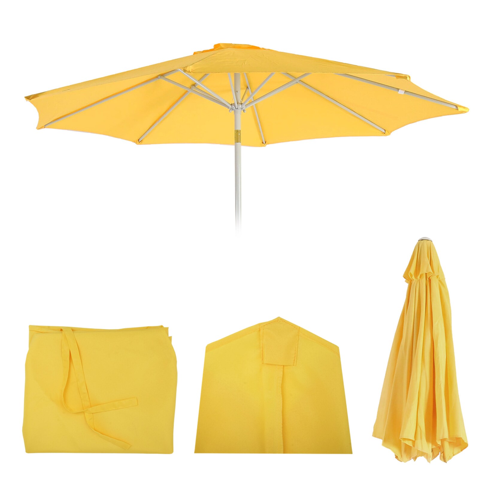 Ersatz-Bezug für Sonnenschirm Asti, Sonnenschirmbezug Ersatzbezug, Ø 3m Stoff/Textil ~ gelb