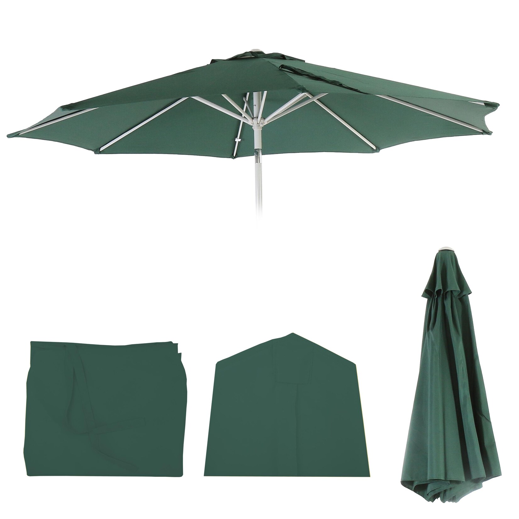 Ersatz-Bezug für Sonnenschirm Asti, Sonnenschirmbezug Ersatzbezug, Ø 3m Stoff/Textil ~ grün