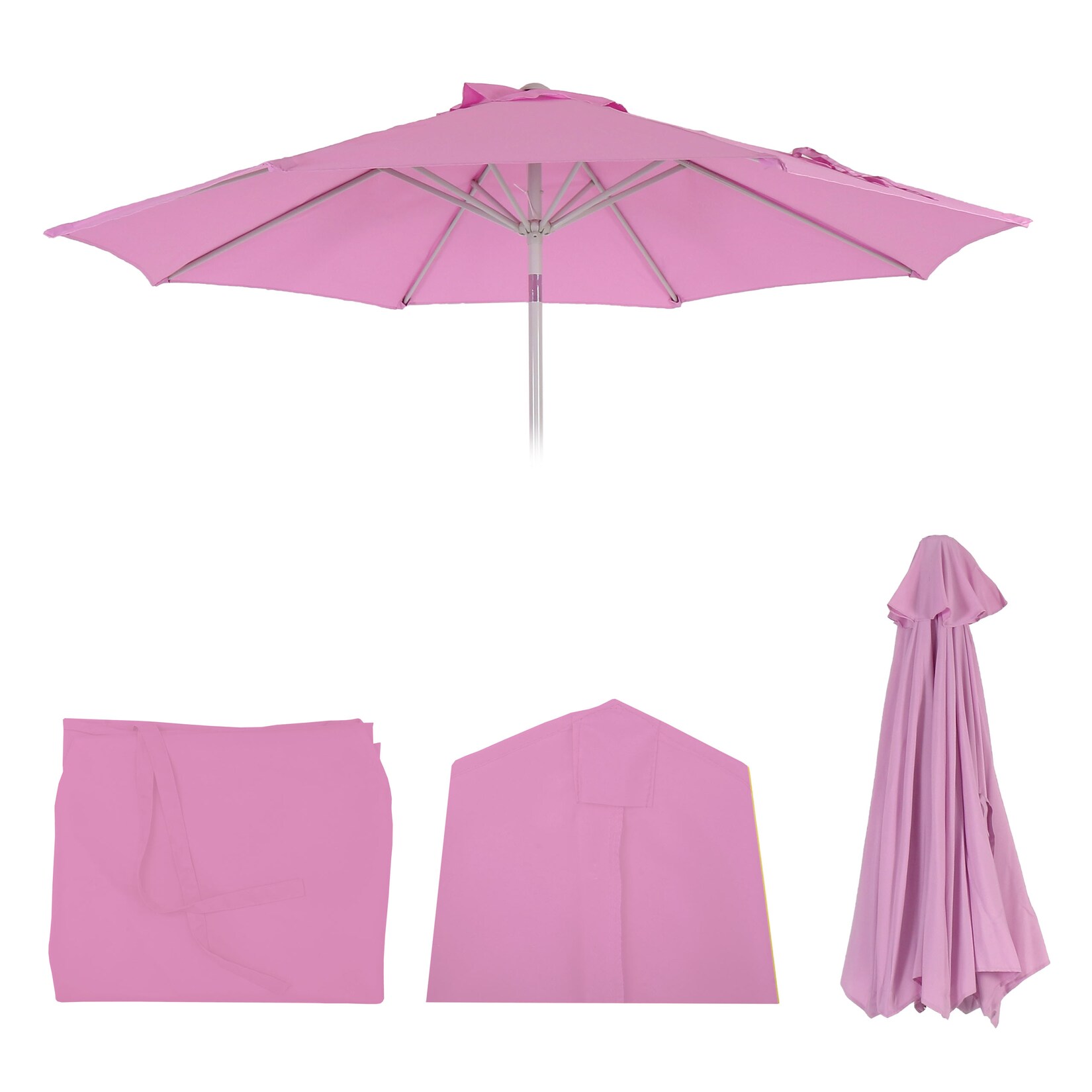Ersatz-Bezug für Sonnenschirm Asti, Sonnenschirmbezug Ersatzbezug, Ø 3m Stoff/Textil ~ flieder