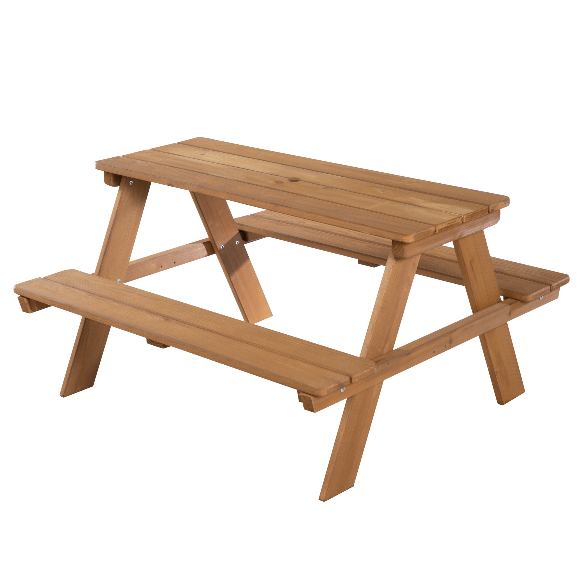 Kindersitzgruppe 'Outdoor+', wetterfeste Sitzgarnitur 'Picknick for 4', Massivholz, Teak-Optik - Bild 1