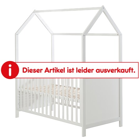 Hausbett 70 x 140 cm, FSC zertifiziert, Kombi-Kinderbett, weiß, 3-fach verstellbar, umbaubar - Bild 1