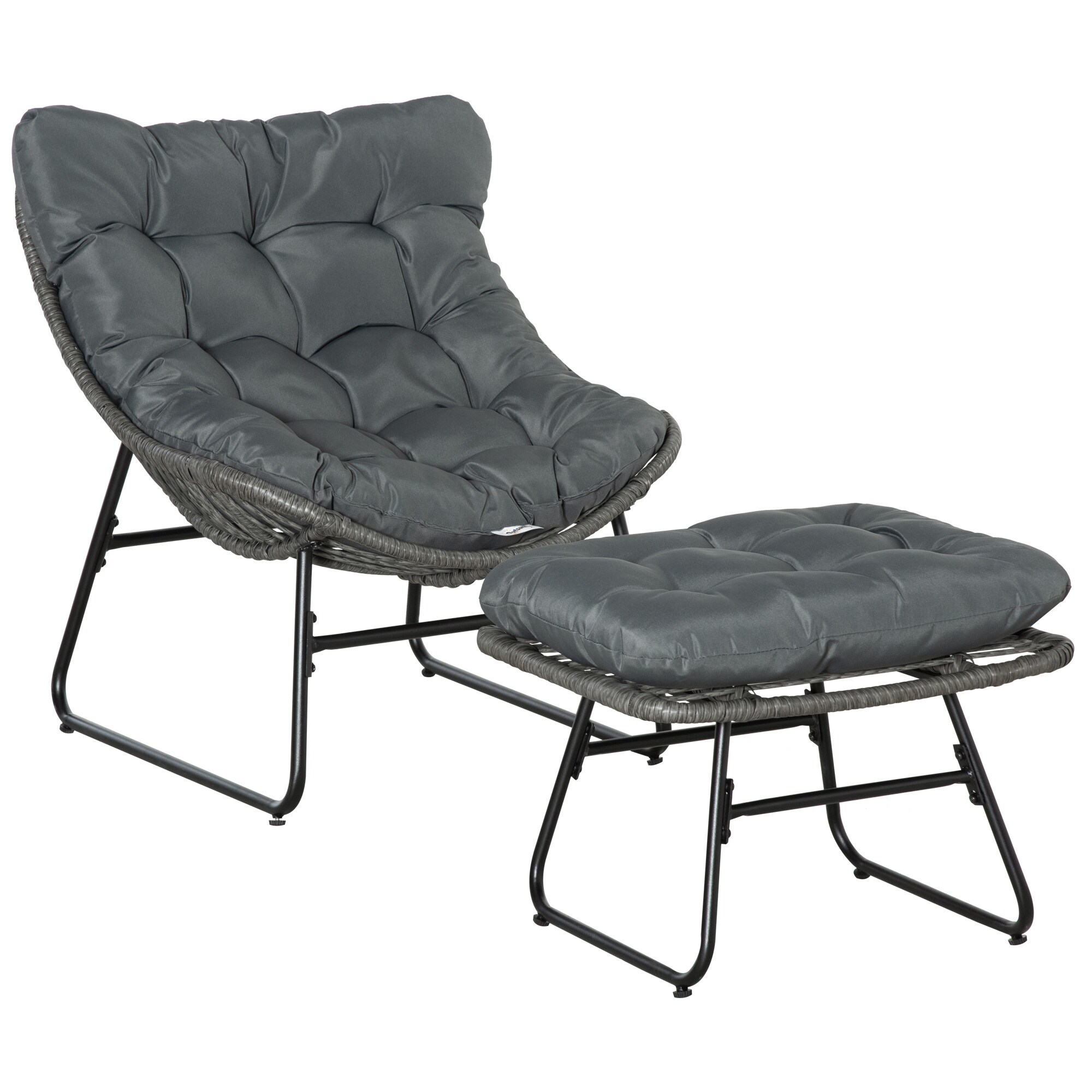 Outsunny Rattansessel-Set Metall, PE Rattan, Polyester - Bild 1