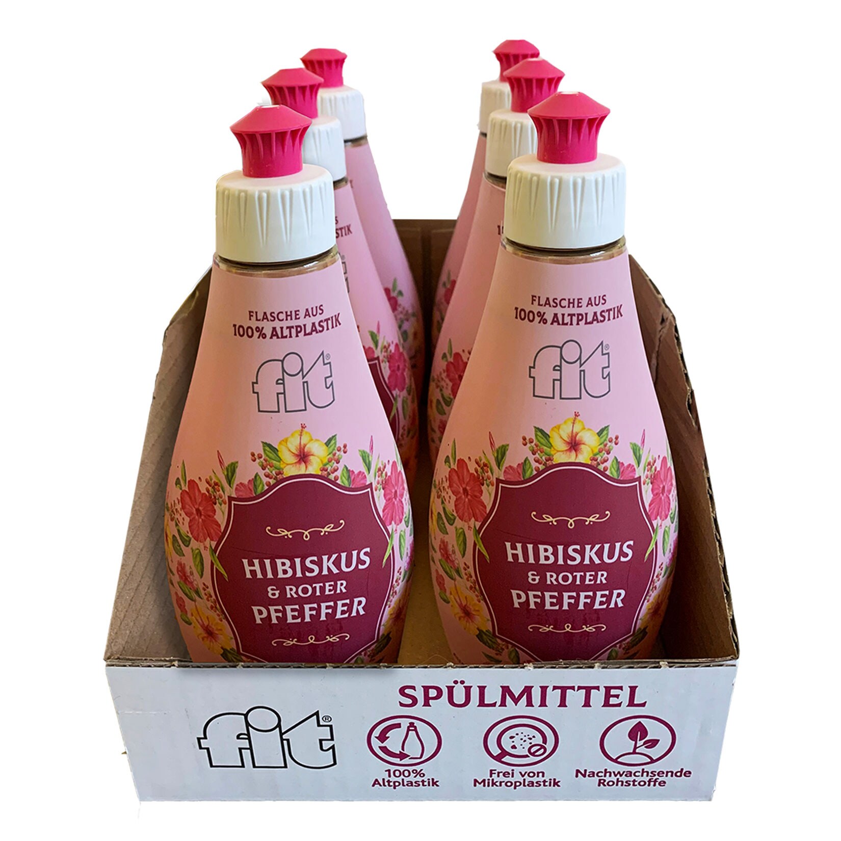Fit Spülmittel Spices Hibiskus-Pfeffer 400 ml, 6er Pack | 04013162023936