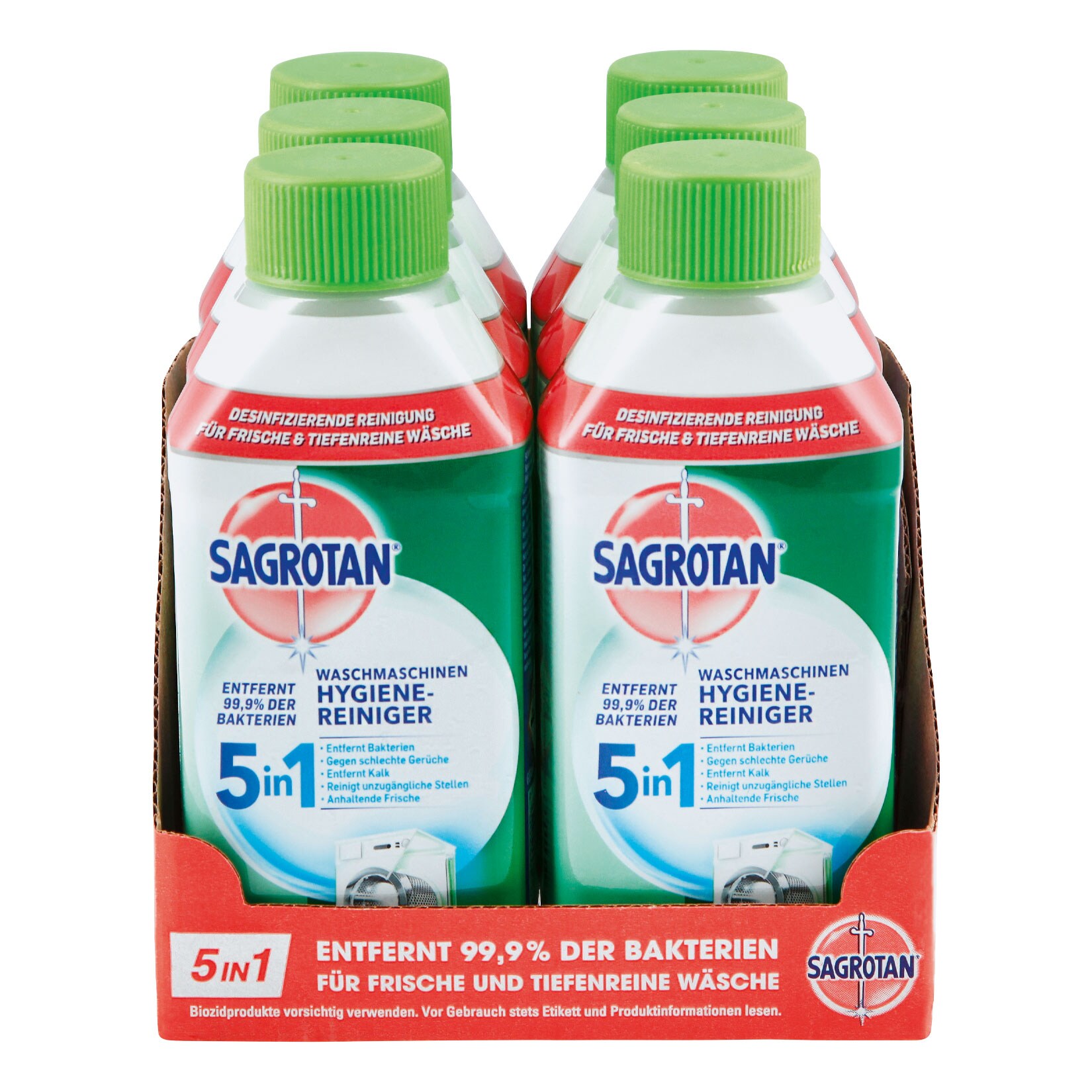 Sagrotan Waschmaschinen Hygienereiniger Limette 250 ml, 6er Pack | 04002448084952