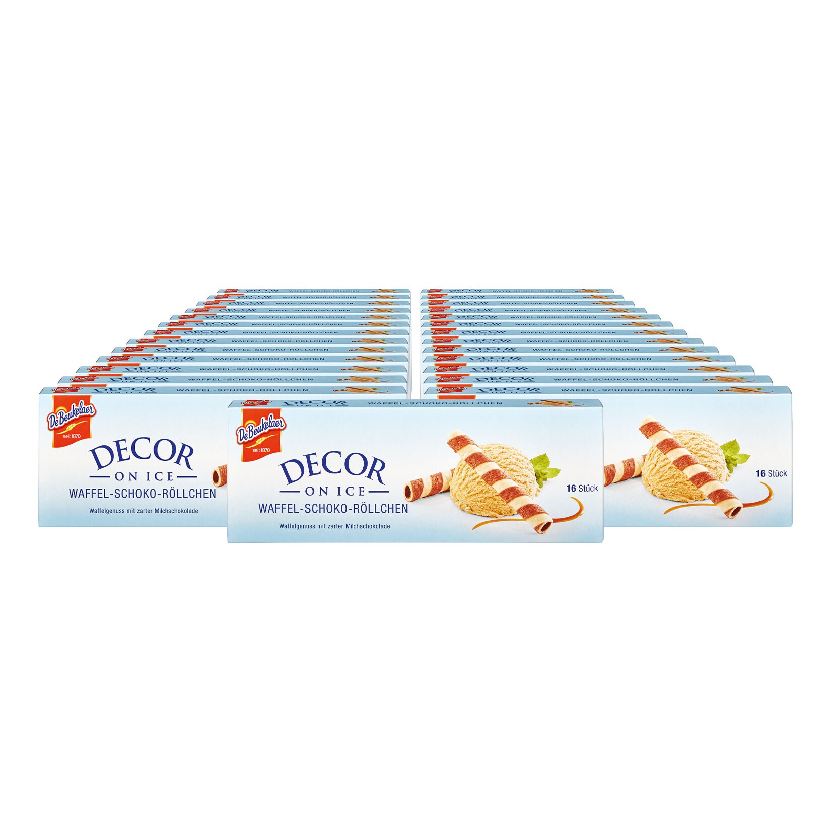 DeBeukelaer Decor on Ice Waffel-Schoko-R&ouml;llchen, 27er Pack - Bild 1